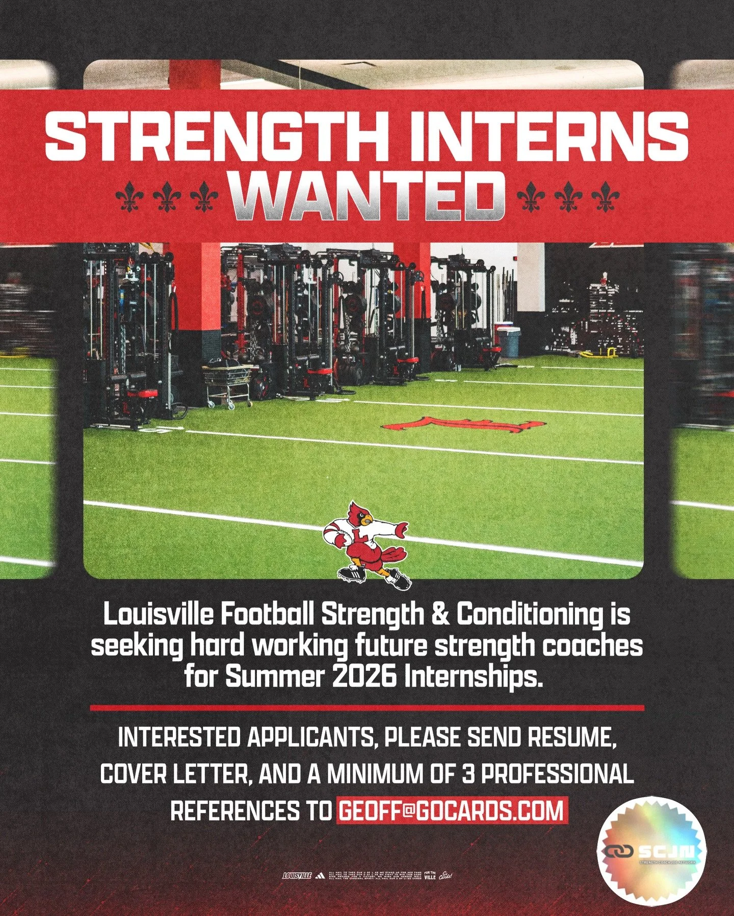🚨 VOLUNTEER INTERNSHIP OPPORTUNITY 🚨

📍 University of Louisville Football
📍 Louisville, KY
📅 Start Date: May 26, 2026

The University of Louisville Football Strength &amp; Conditioning program is seeking motivated individuals for a Volunteer Int