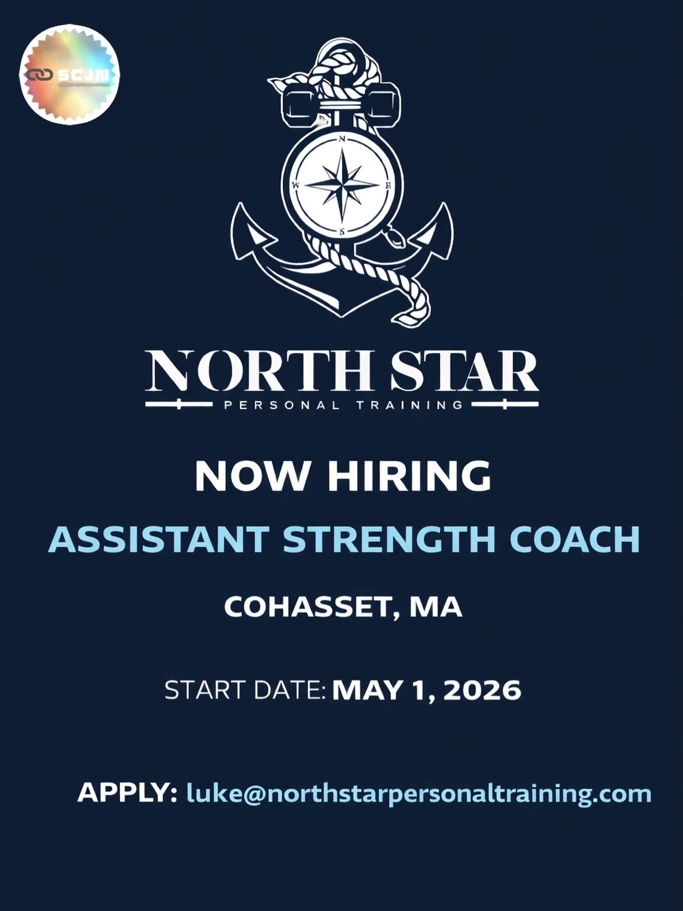North Star Personal Training is hiring an Assistant Strength Coach.

This private facility opportunity is ideal for a coach who wants to grow within a high-standard training environment serving adults and athletes.

Location: Cohasset, MA
Start Date: