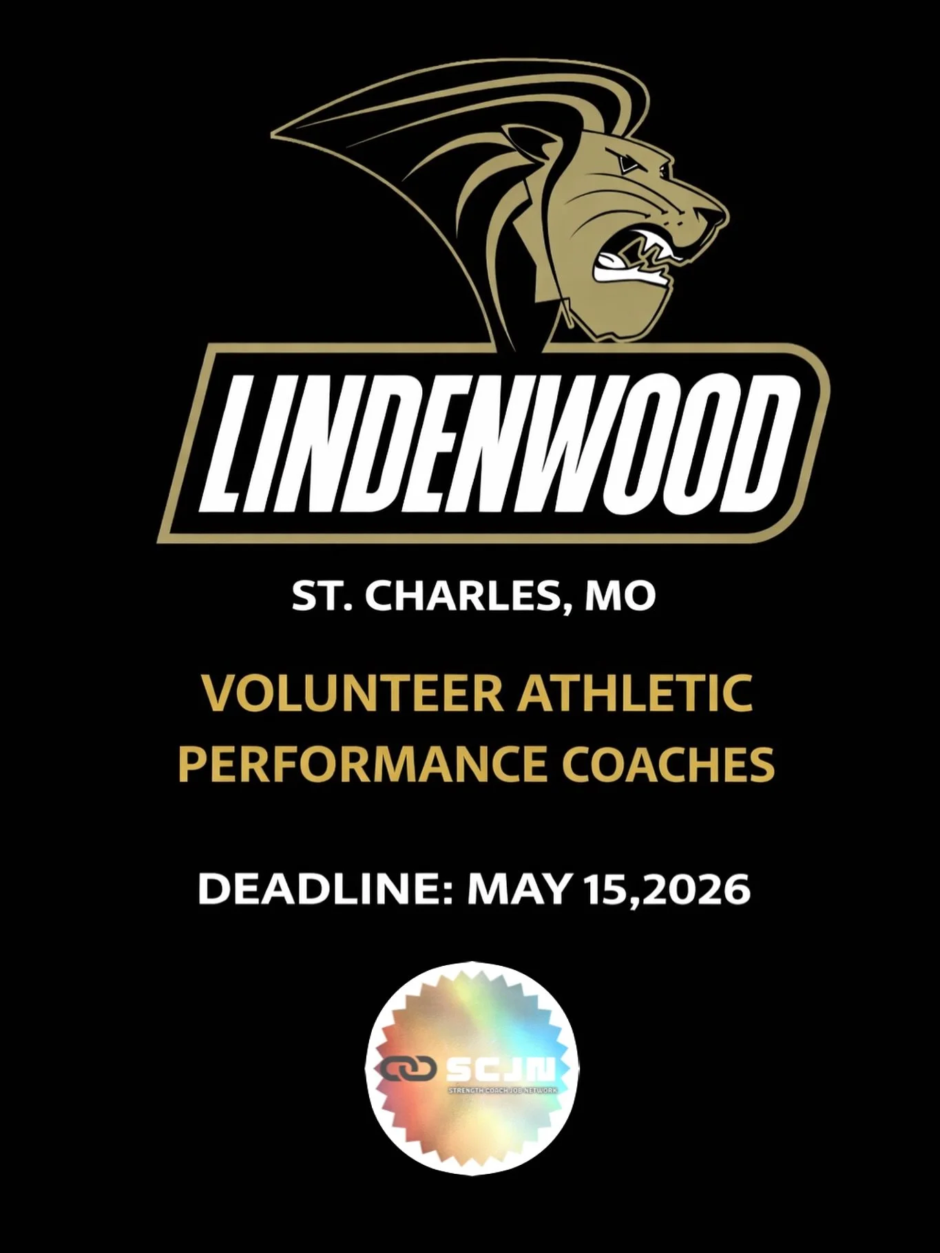 Lindenwood University is seeking Volunteer Athletic Performance Coaches for Summer 2026.

This opportunity is designed for aspiring coaches looking to gain hands-on football performance experience, build their network, and develop professionally thro