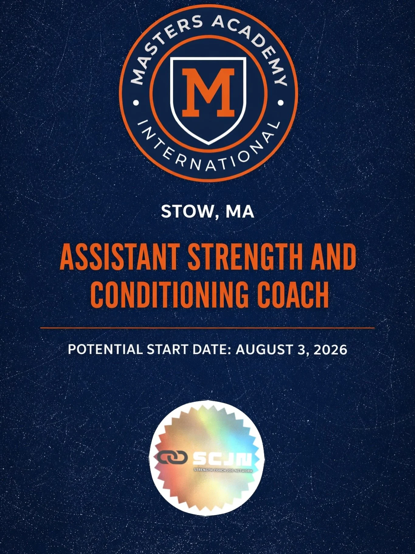 Masters Academy International is hiring an Assistant Strength &amp; Conditioning Coach.

This full-time opportunity is ideal for a coach looking to develop athletes within a high school setting and grow within a performance environment.

Location: St