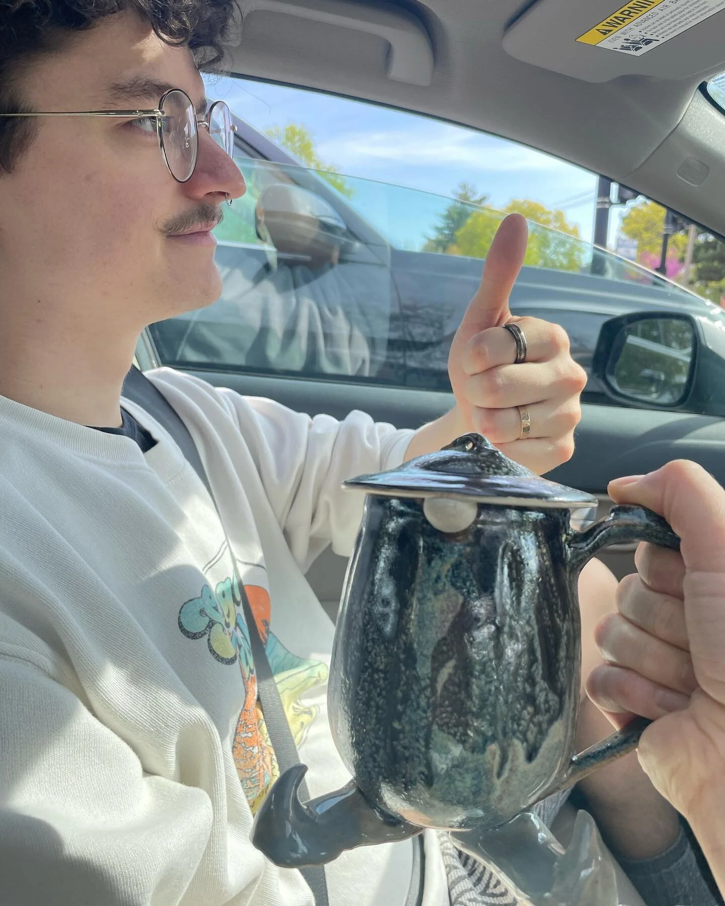 Glazed the little man, delivering it this week.  Glad to have him finished.  Excited to share the rest of the kiln this week as well!

Also this is my face, for anyone new around.  My name is Matt, I have a mustache and glasses.  That&rsquo;s the mos