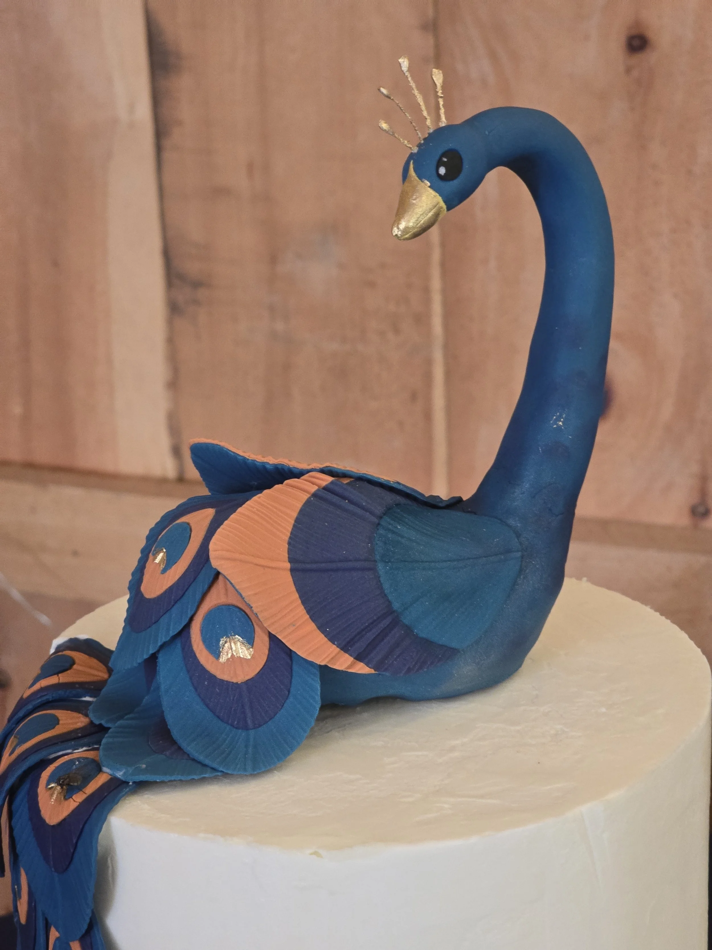 The peacock was so graceful, and I wanted him to bless the newlyweds with a nod and a wink. Enjoy sweet works of art from my cake studio!