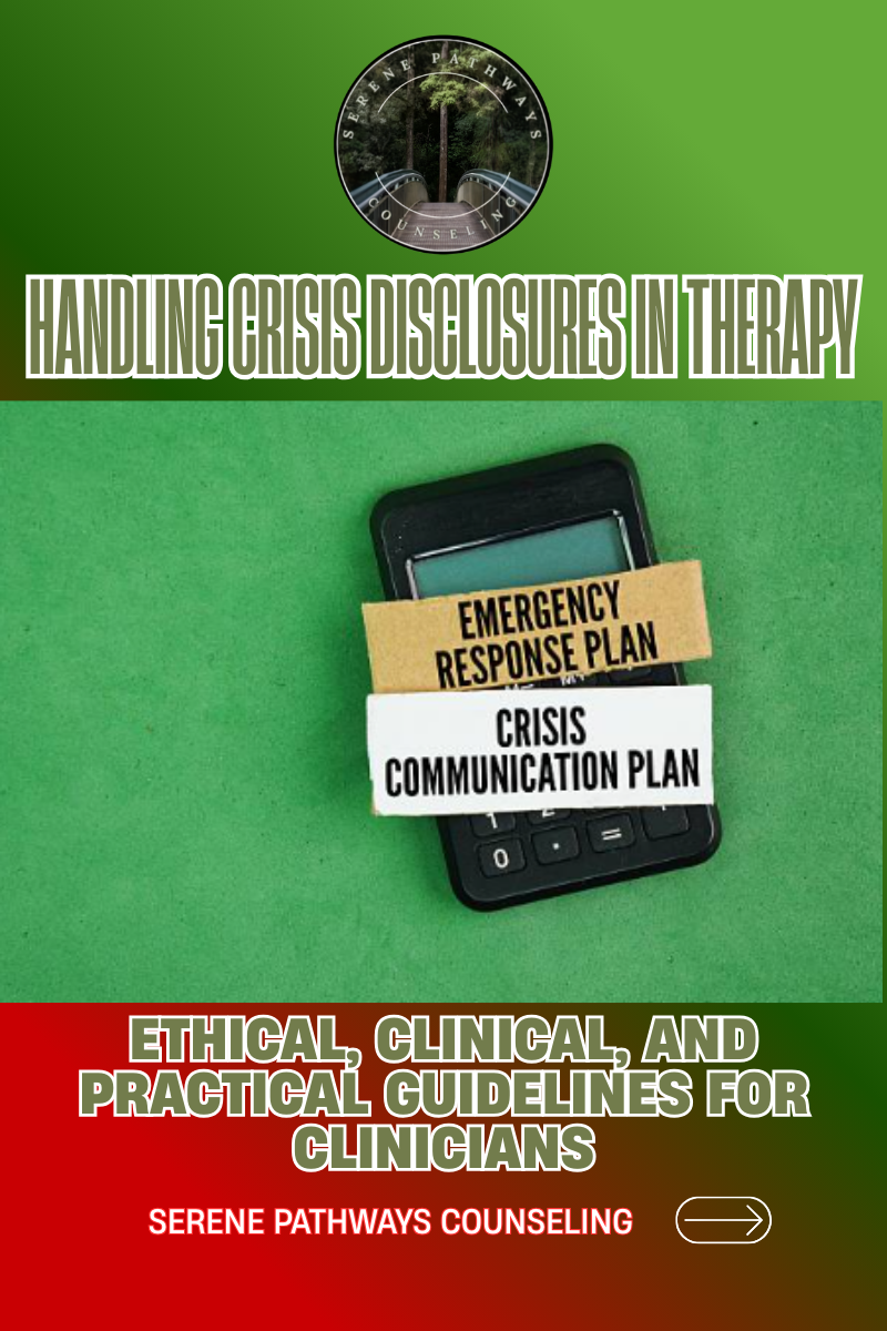 Handling Crisis Disclosures in Therapy: Ethical, Clinical, and Practical Guidelines for Clinicians