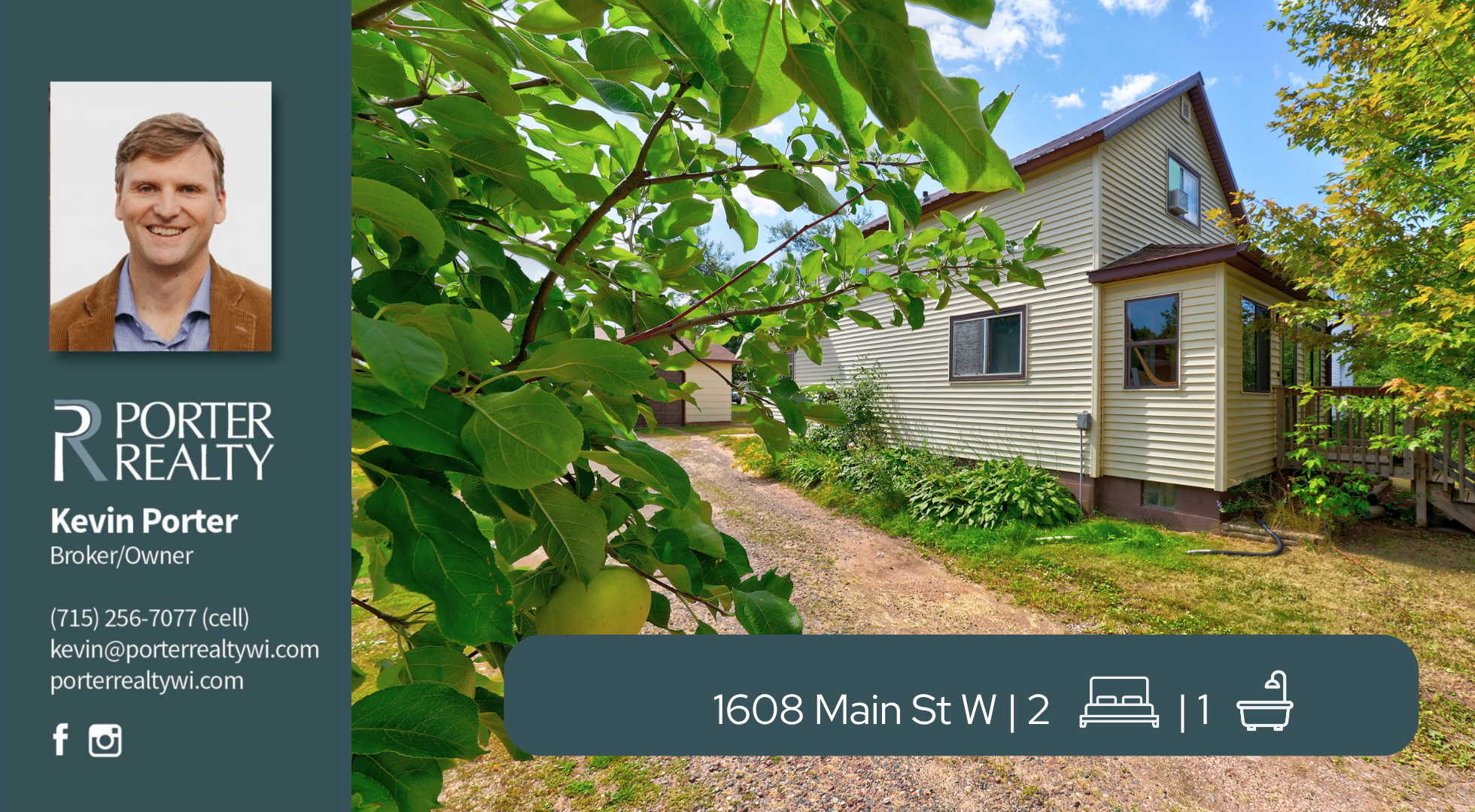 Charming 1940 two-story near downtown Ashland and Lake Superior! Upgraded with a metal roof, vinyl siding, central air, high-efficiency gas furnace, and tankless water heater. The main floor features an eat-in kitchen with peninsula, formal dining, l
