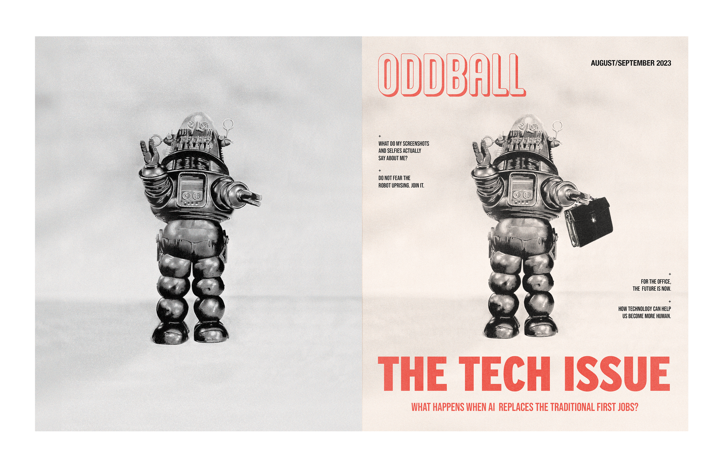 Cover photo before and after image and typographic treatment 