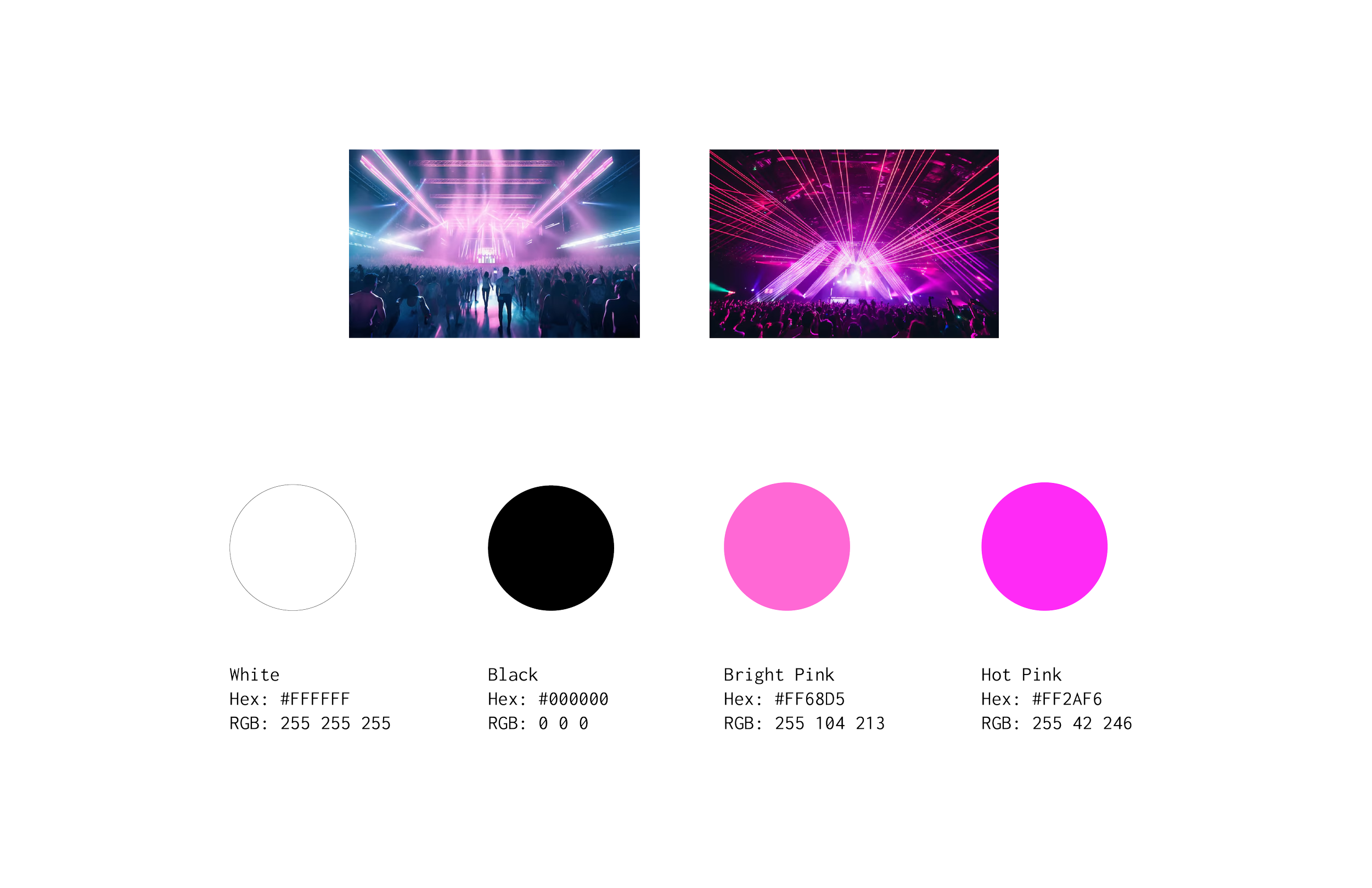 The color palette was inspired by the lighting at concert venues.