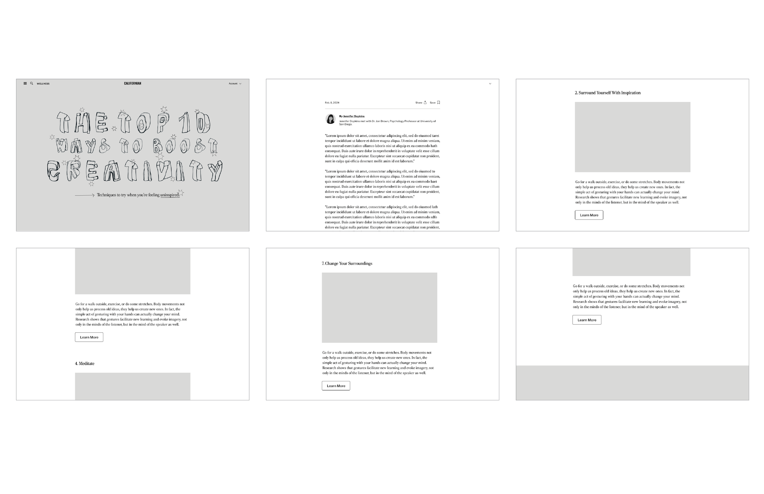 Low fidelity wireframes