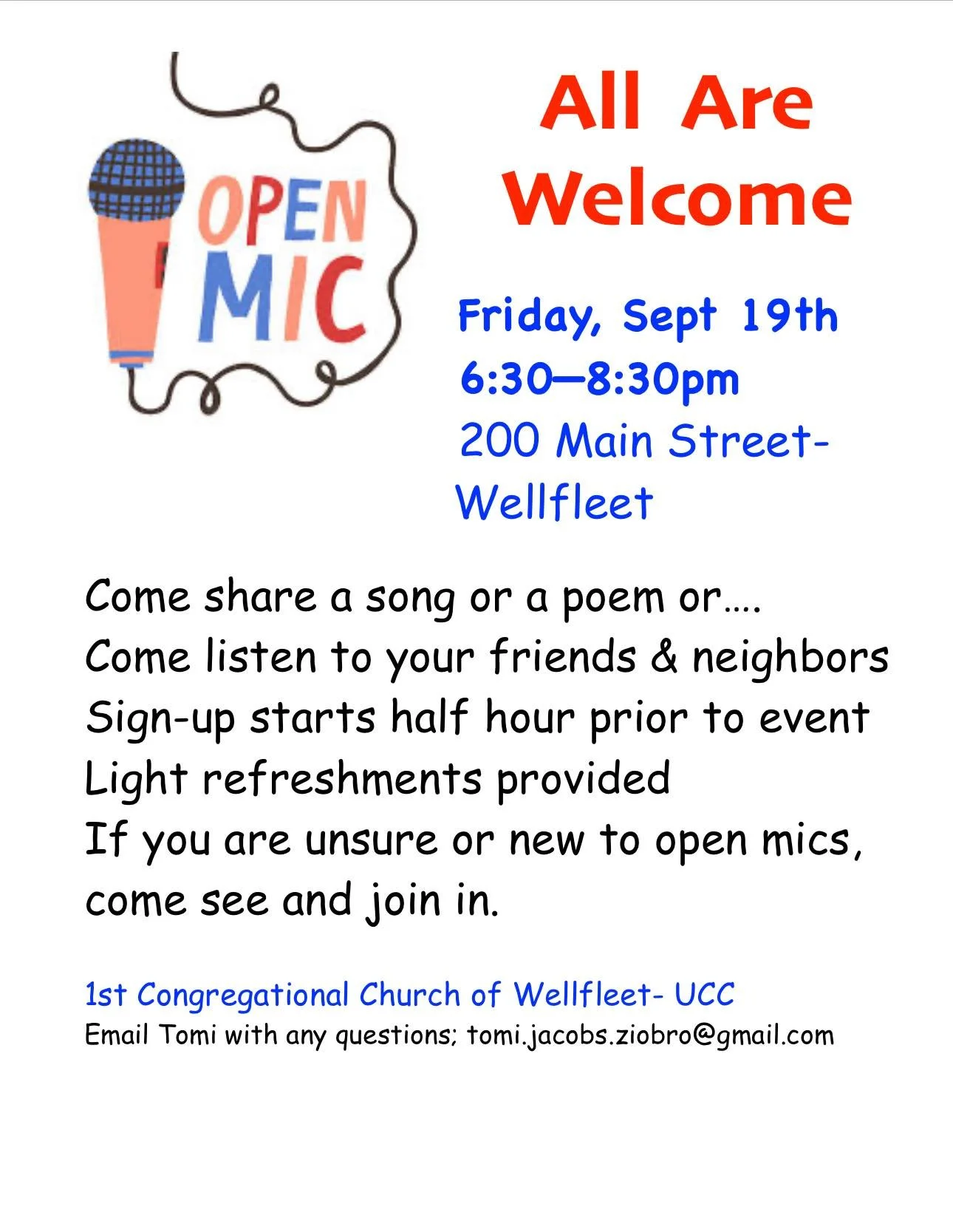 Open Mic - First Congregational Church