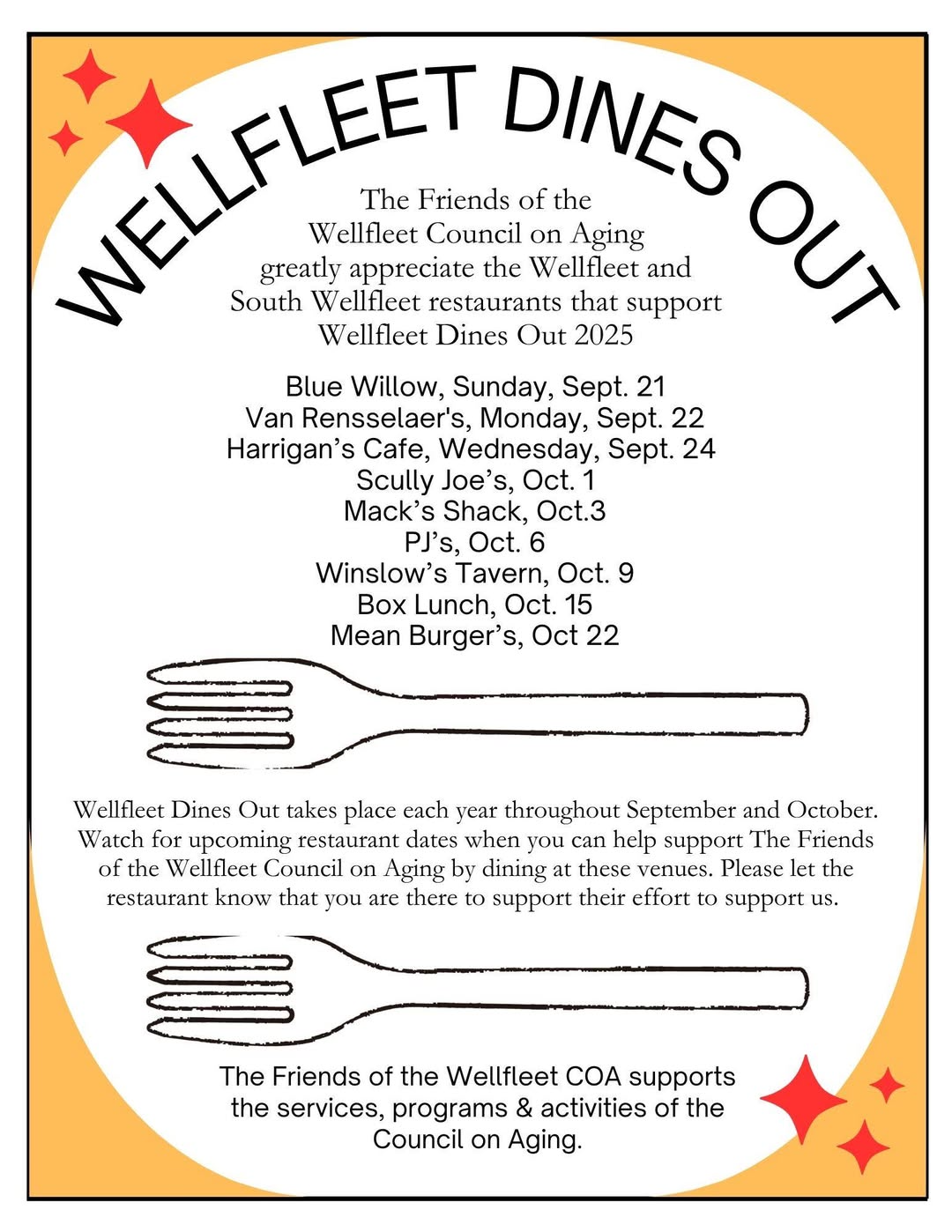 Wellfleet Dines Out to Support Friends of the COA - Mack’s Shack