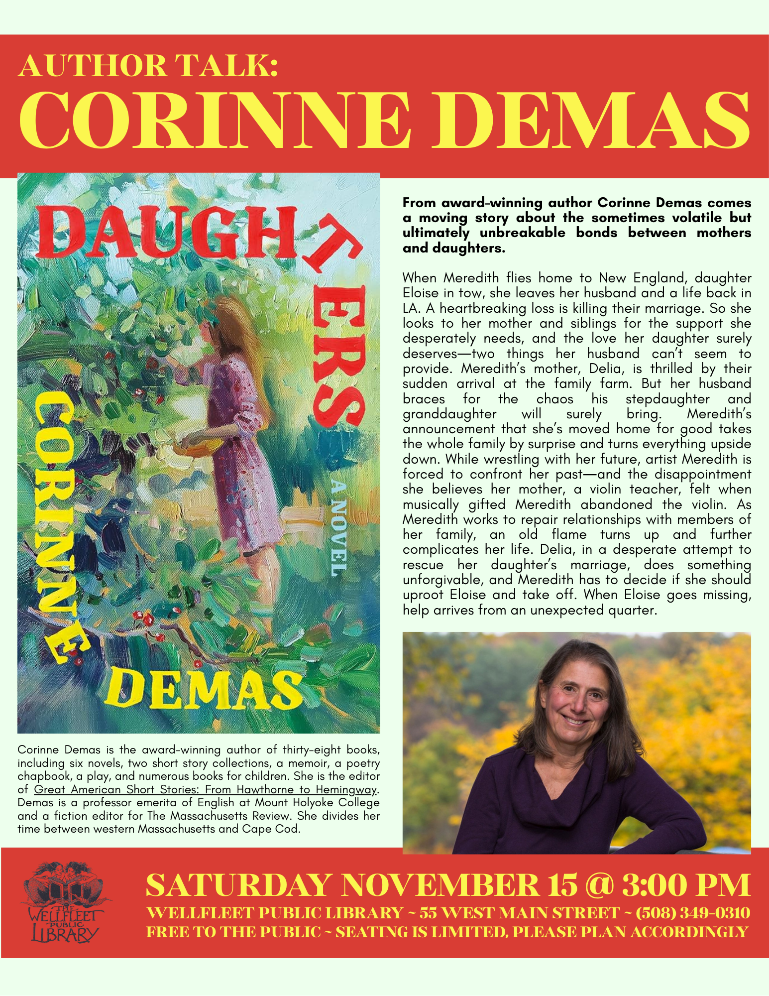 Author Talk: Corinne Demas
