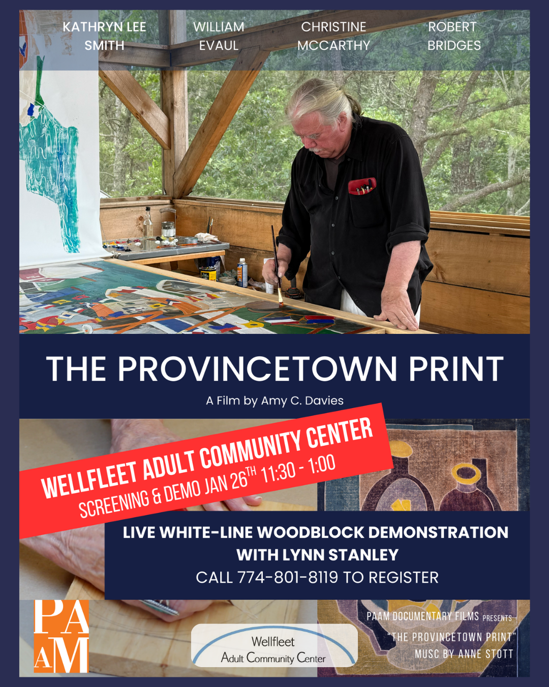The Provincetown Print - the documentary & a white line block print demonstration with artist Lynn Stanley