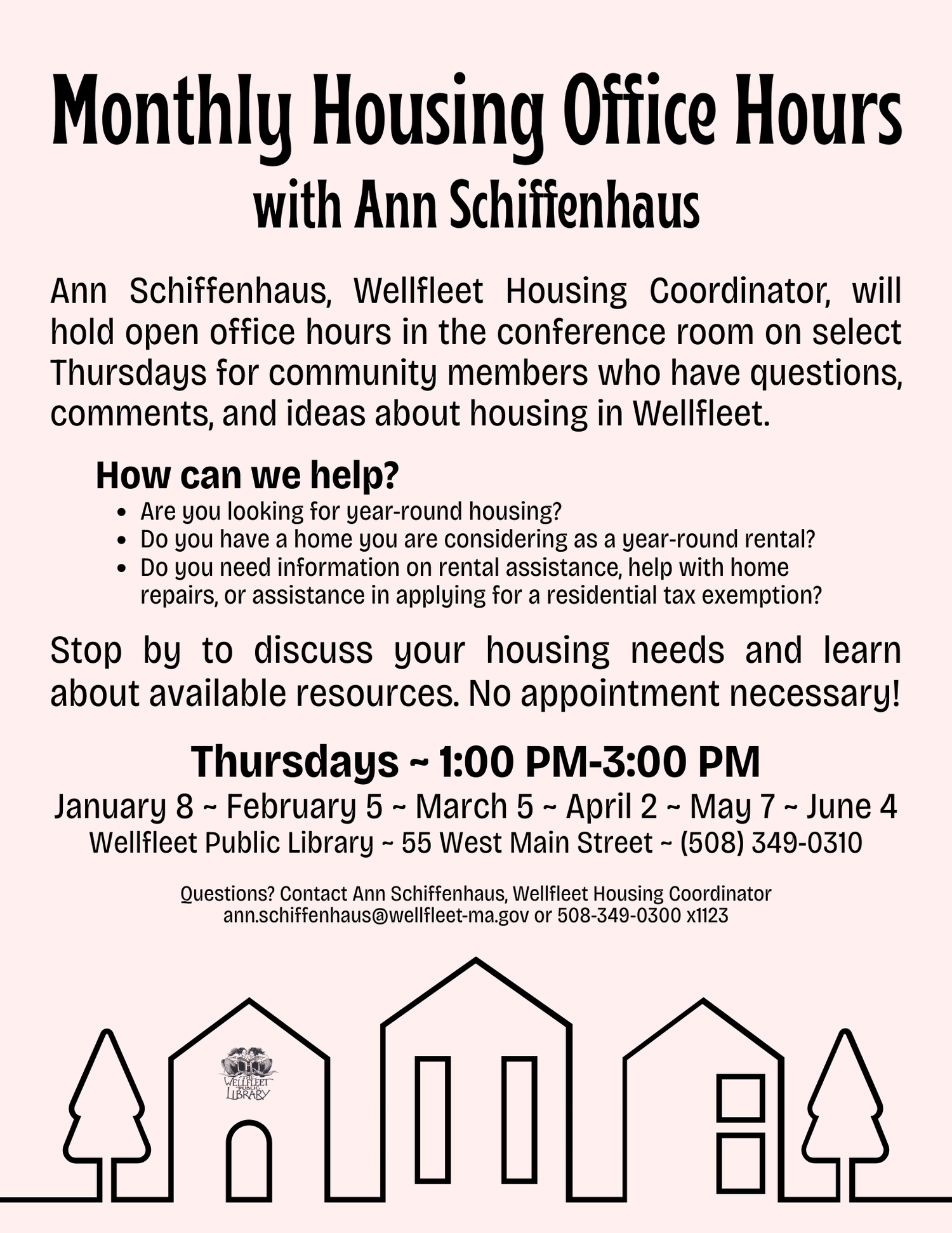 Monthly Housing Office Hours with Ann Schiffenhaus