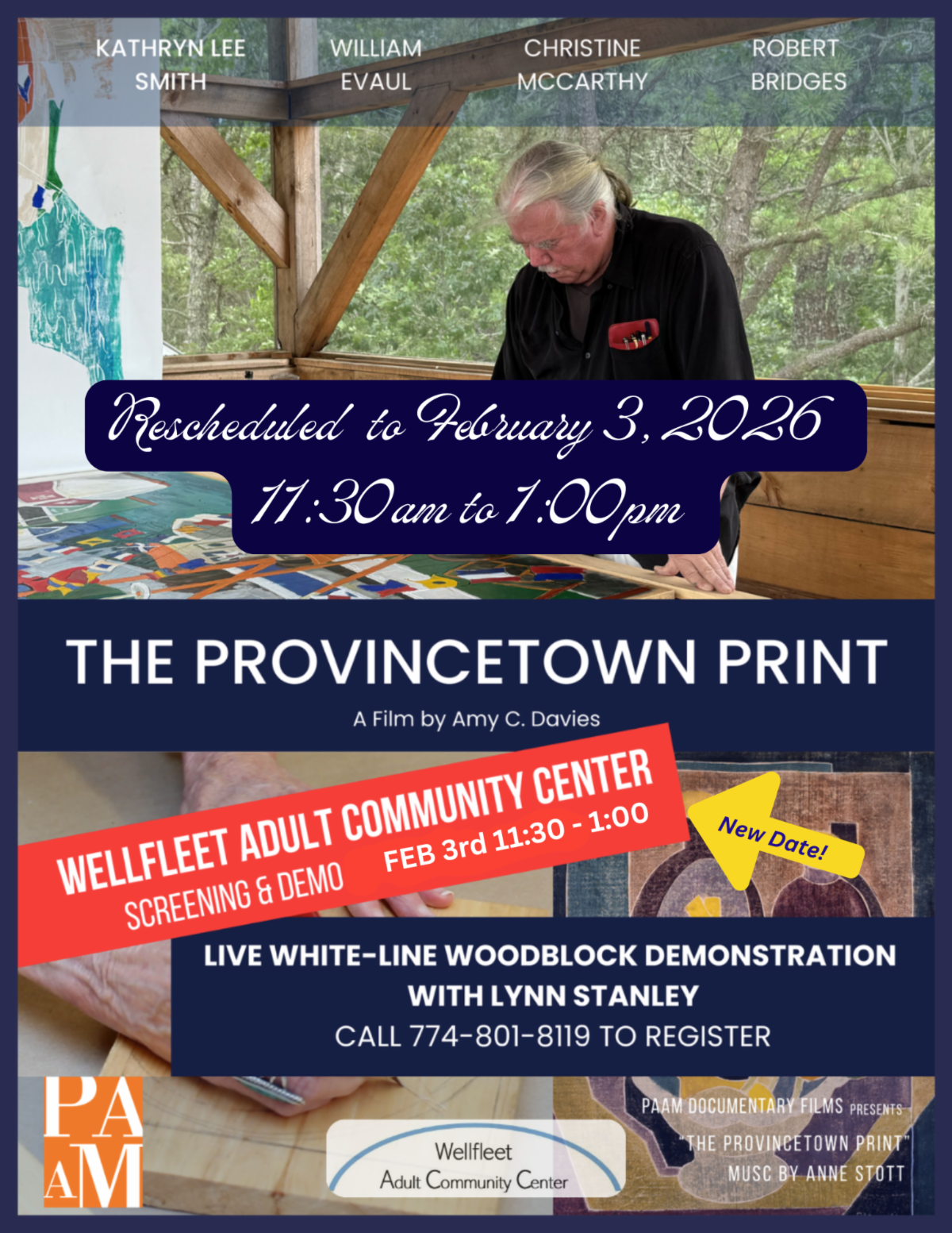 The Provincetown Print - the documentary &amp; a white line block print demonstration with artist Lynn Stanley - rescheduled date