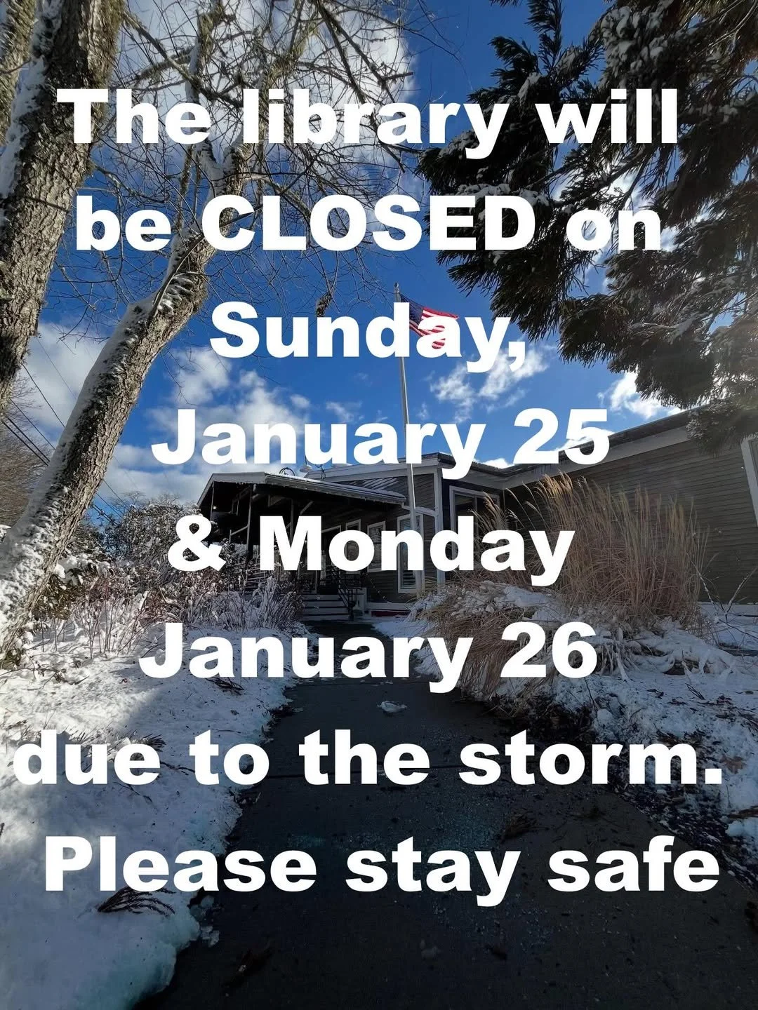 Library Closed on Monday!