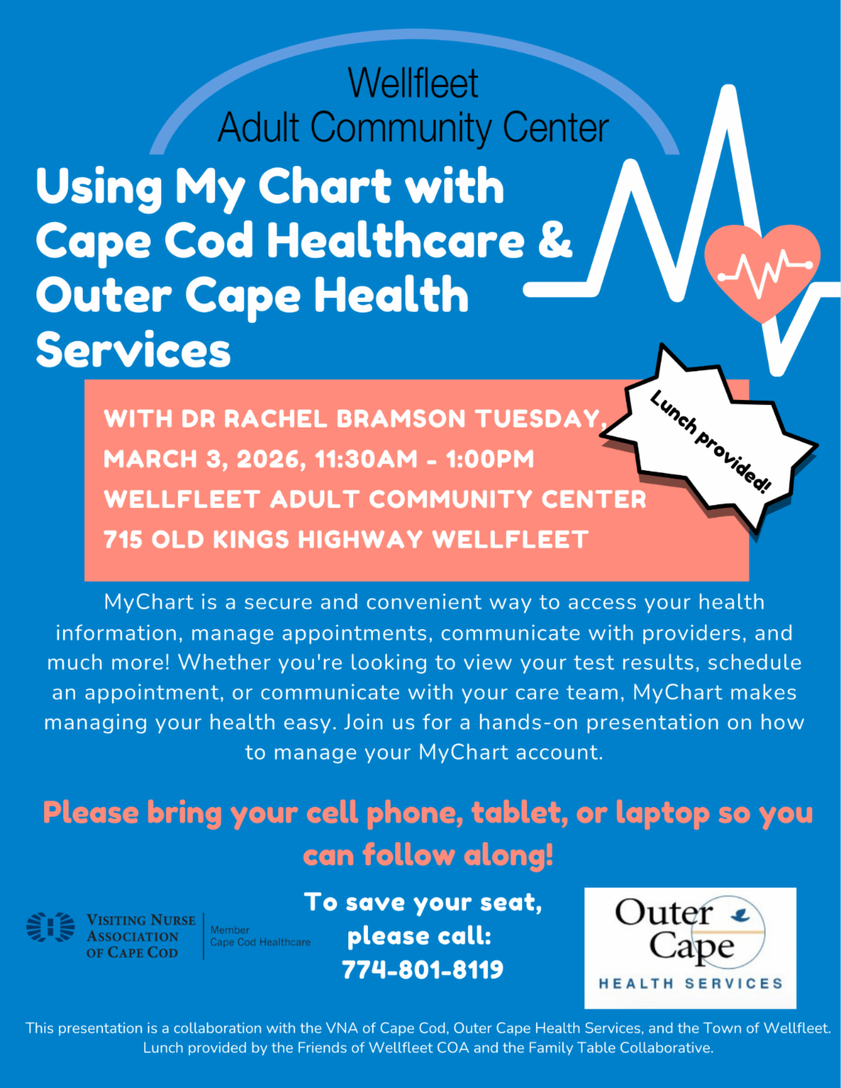 My Chart Training with the VNA of Cape Cod and Dr. Rachel Bramson of Outer Cape Health