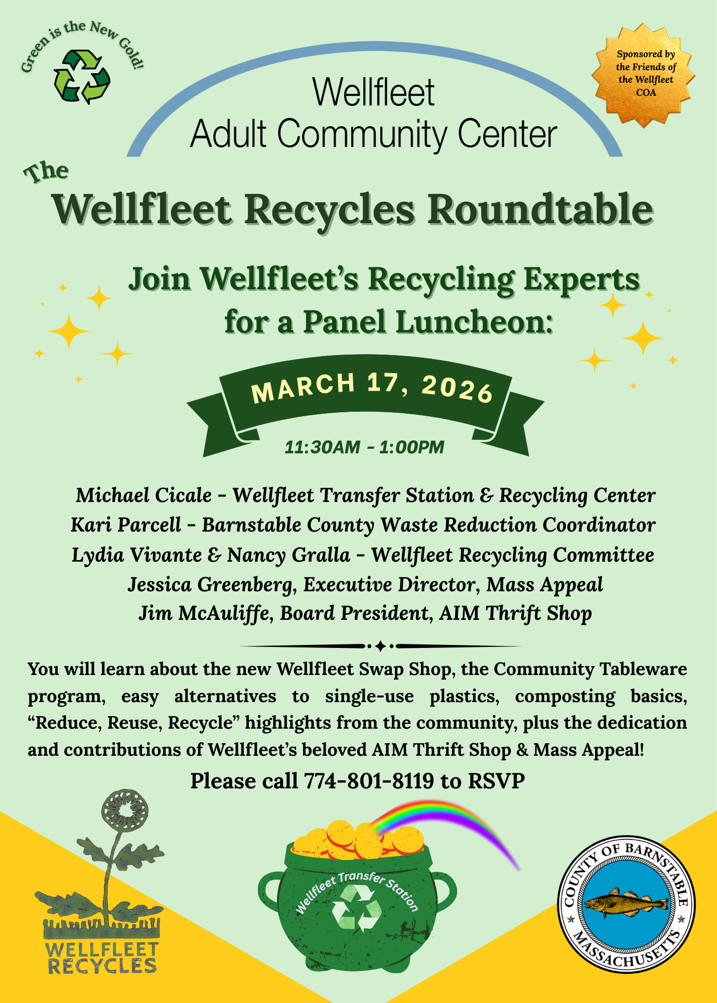 The Wellfleet Recycles Round Table with Wellfleet’s Recycling Experts