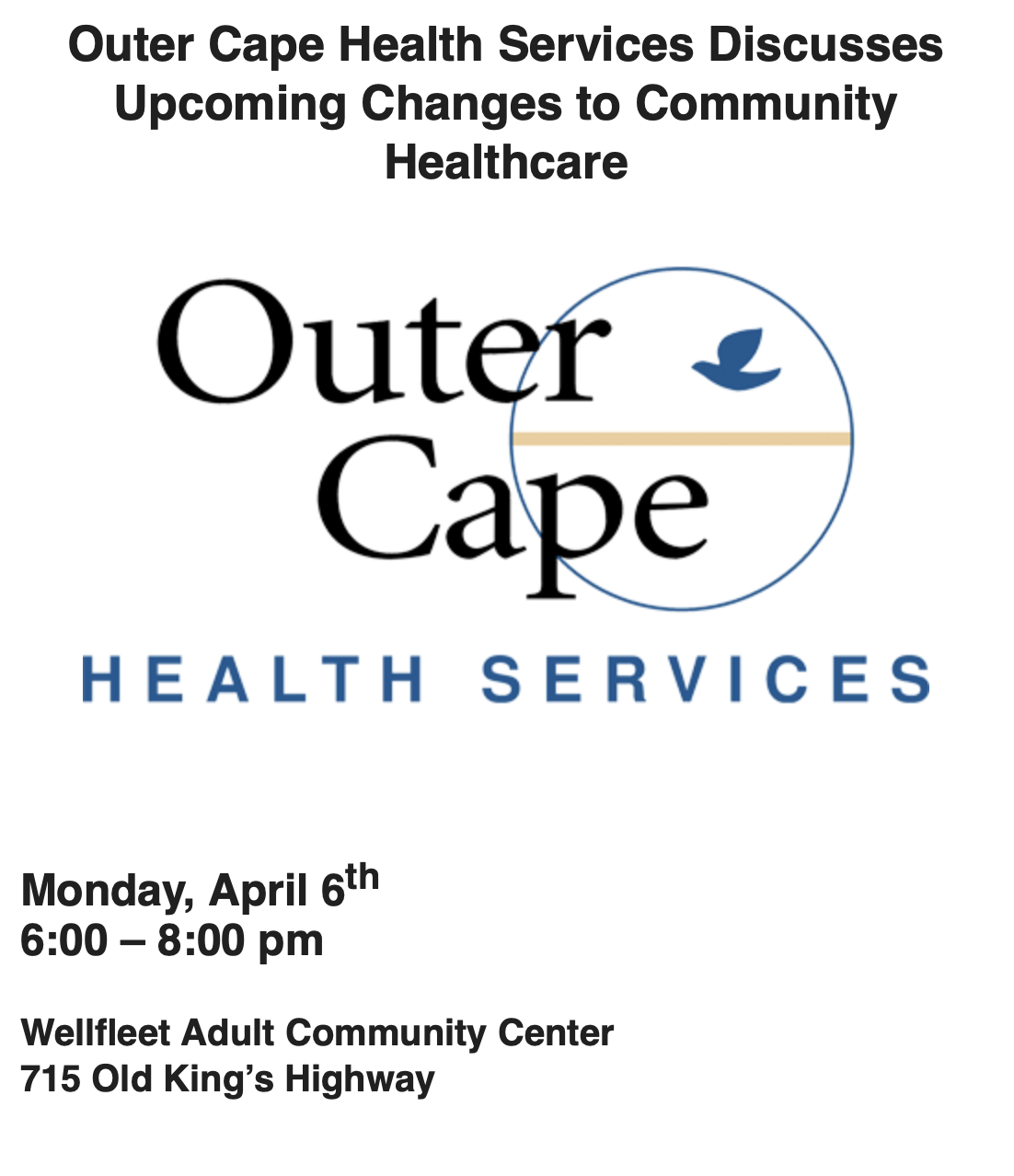 Outer Cape Health Info Session 