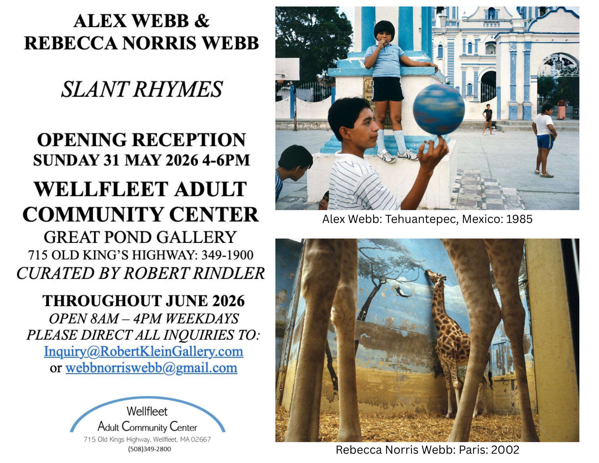 Opening Reception - Alex Webb &amp; Rebecca Norris: Wellfleet ACC