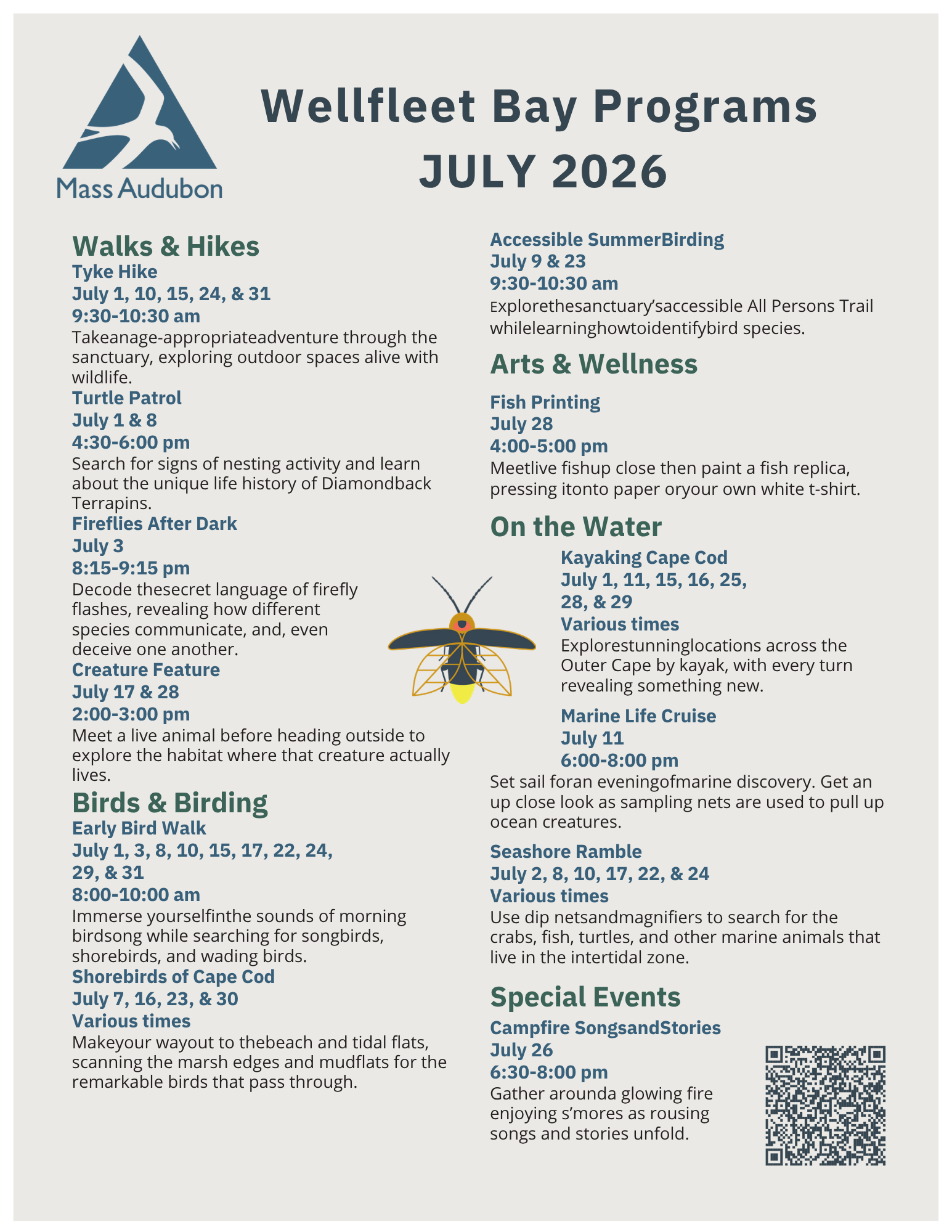 Mass Audubon Weekly Schedule - July