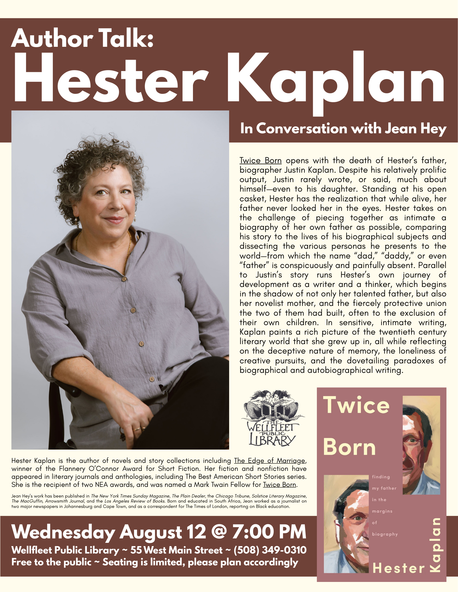 Author Talk: Hester Kaplan