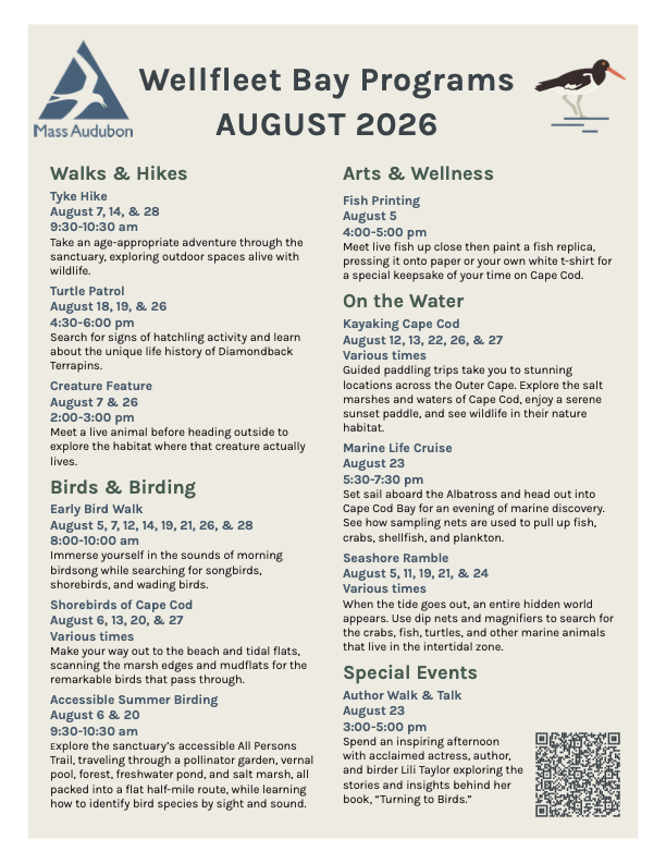 Mass Audubon Weekly Schedule - August