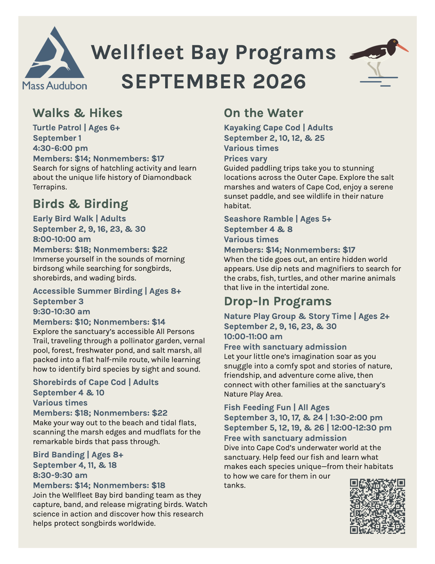 Mass Audubon Weekly Schedule - September