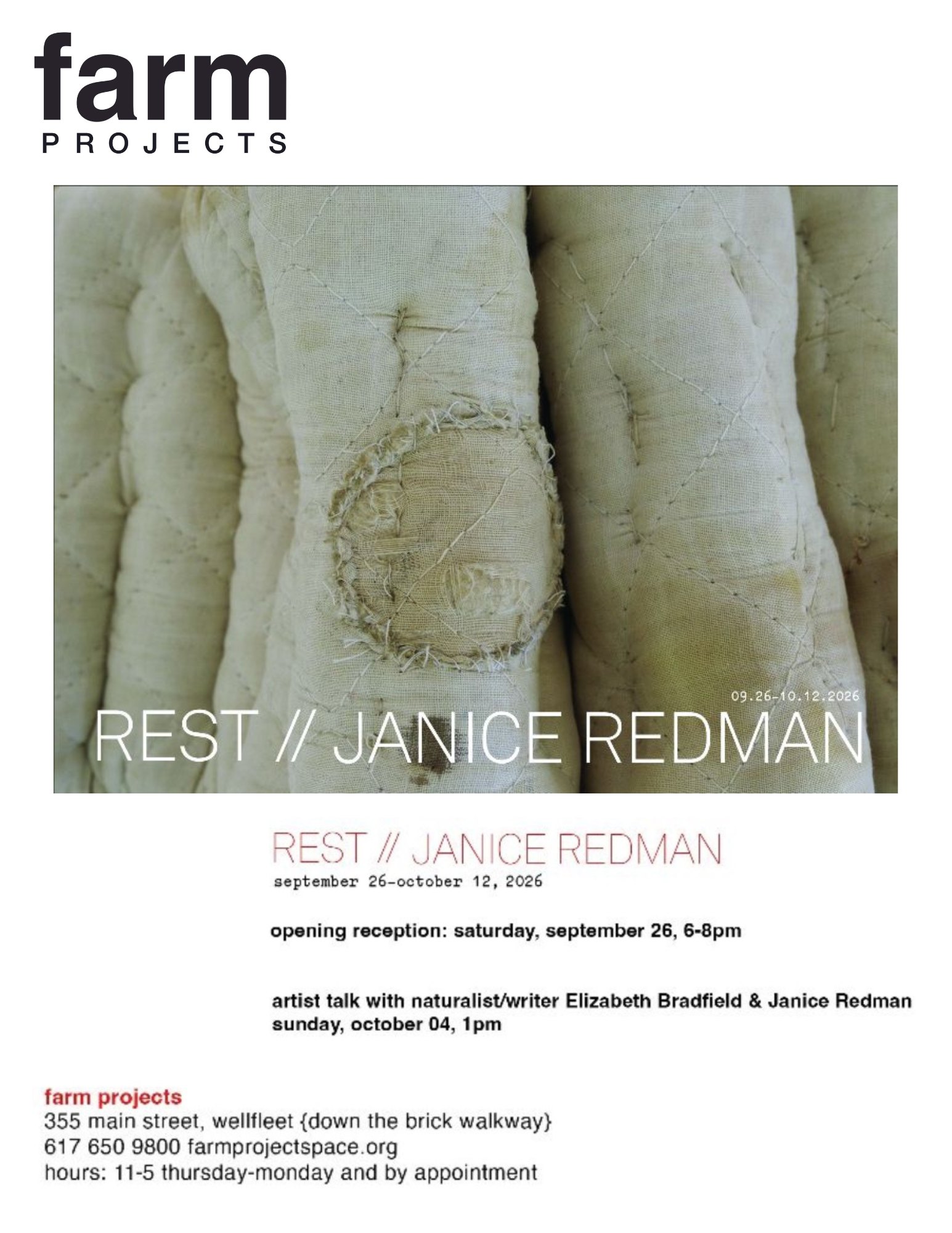 Opening Reception: Janis Redman- REST