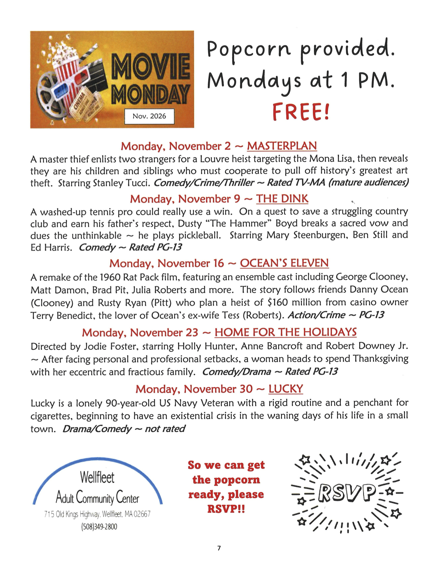 Movie Mondays - November