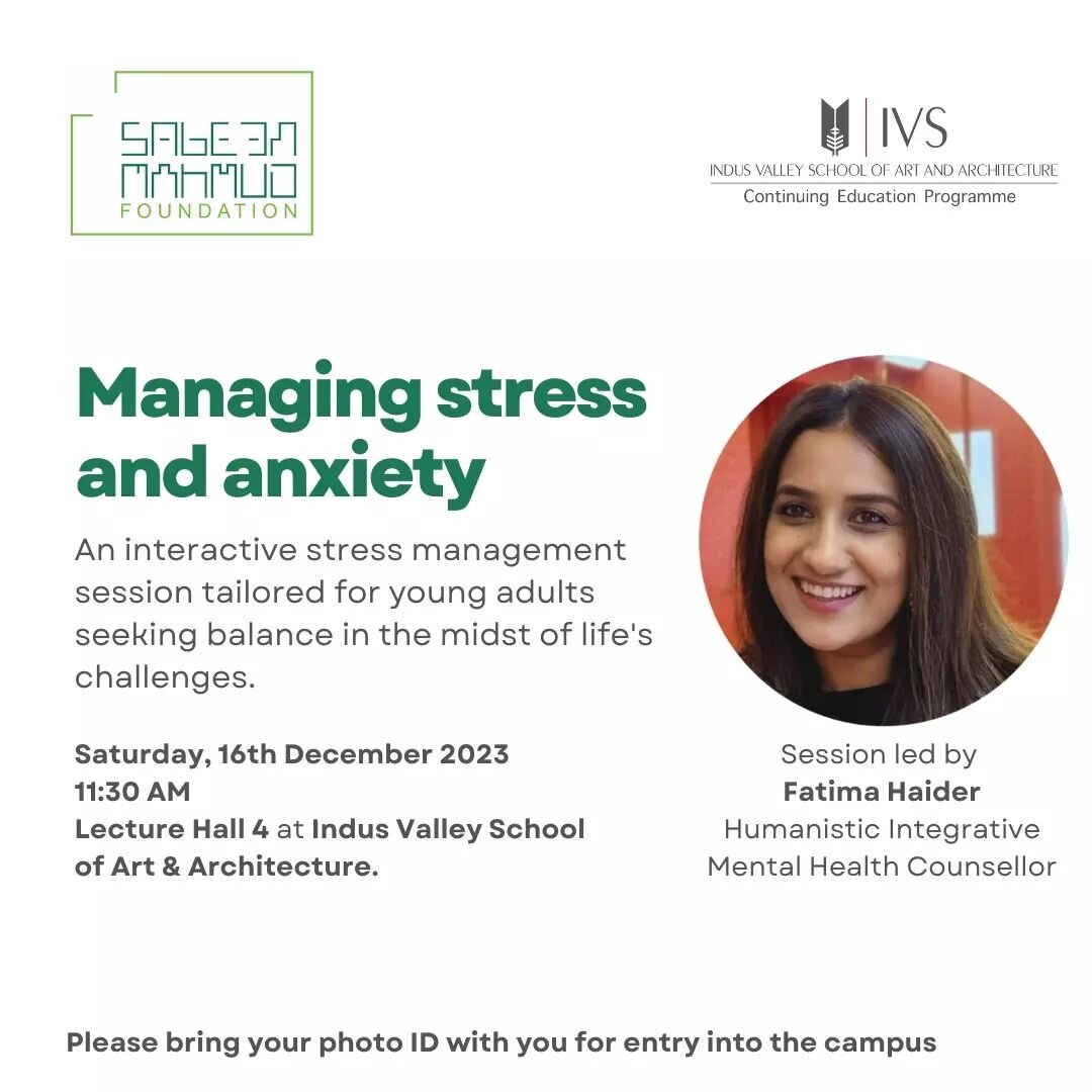 This is an interactive stress management session with Fatima Haider that is tailored for young adults seeking balance in the midst of life's challenges. It combines the use of presentation with insightful tips and strategies as well as practical tool