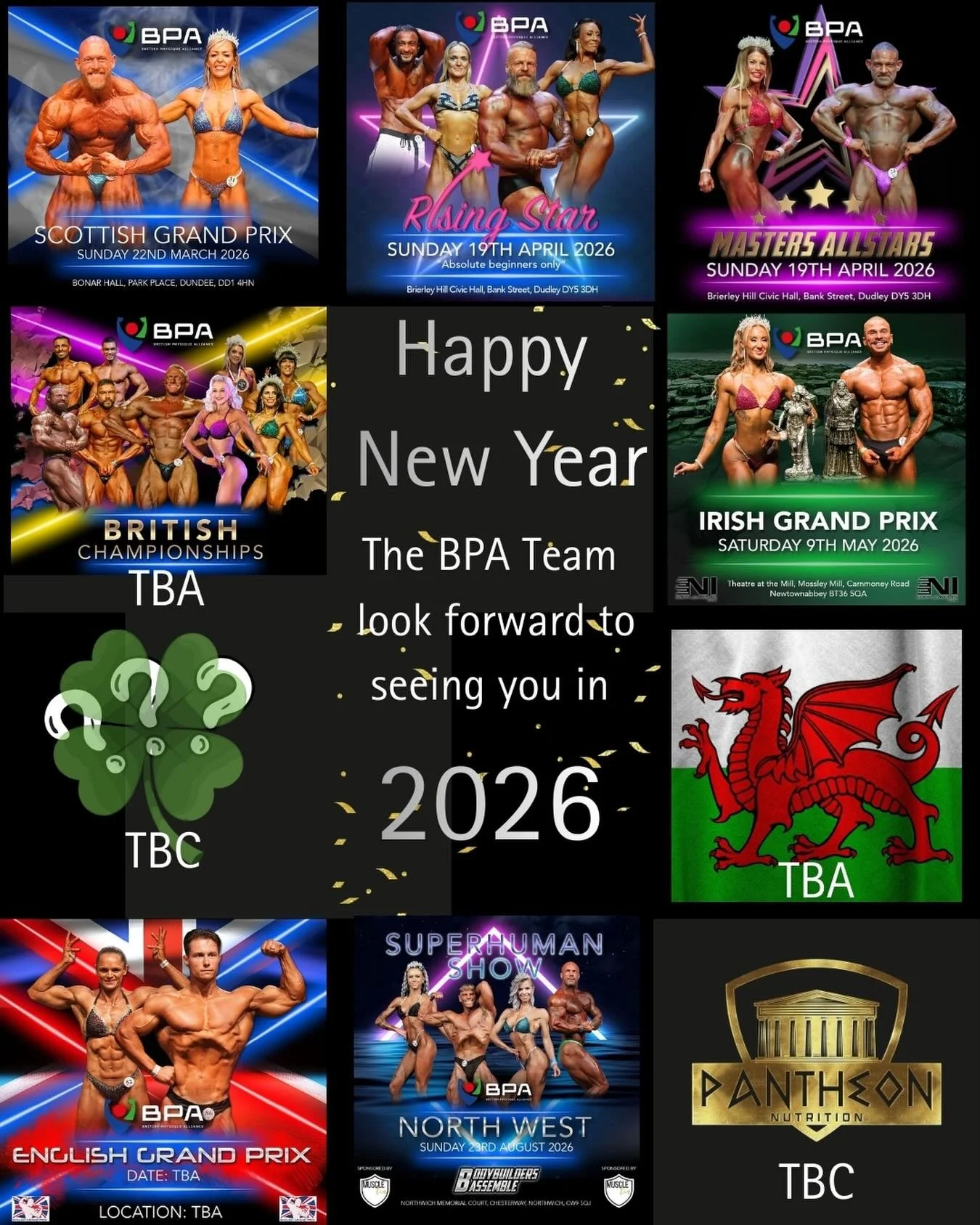 ✨ Happy New Year from the British Physique Alliance ✨

As we step into 2026, we want to wish all of our competitors, athletes, coaches, supporters, friends, and their families a very happy, healthy, and successful New Year.

Thank you for being part 