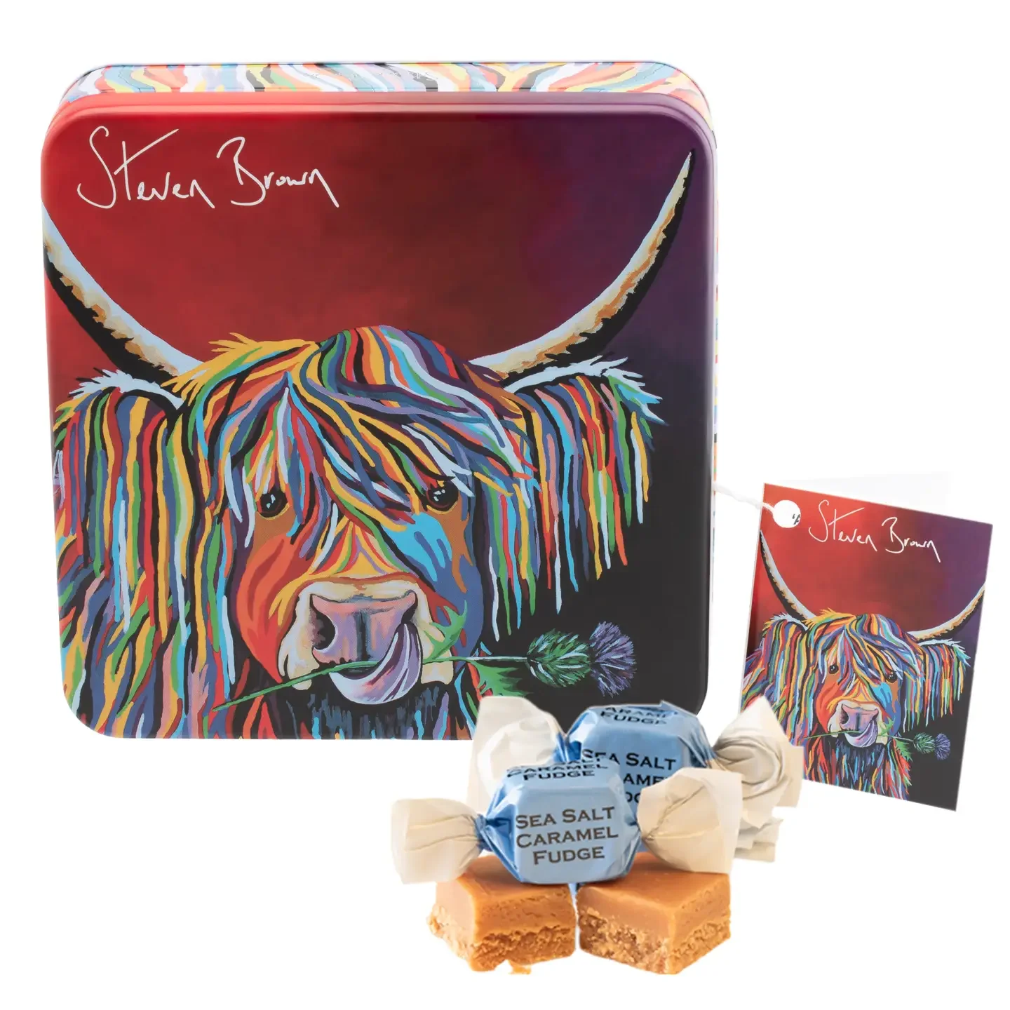 Highland Cow Lizzie Mccoo Salted Fudge "Steven Brown Art"