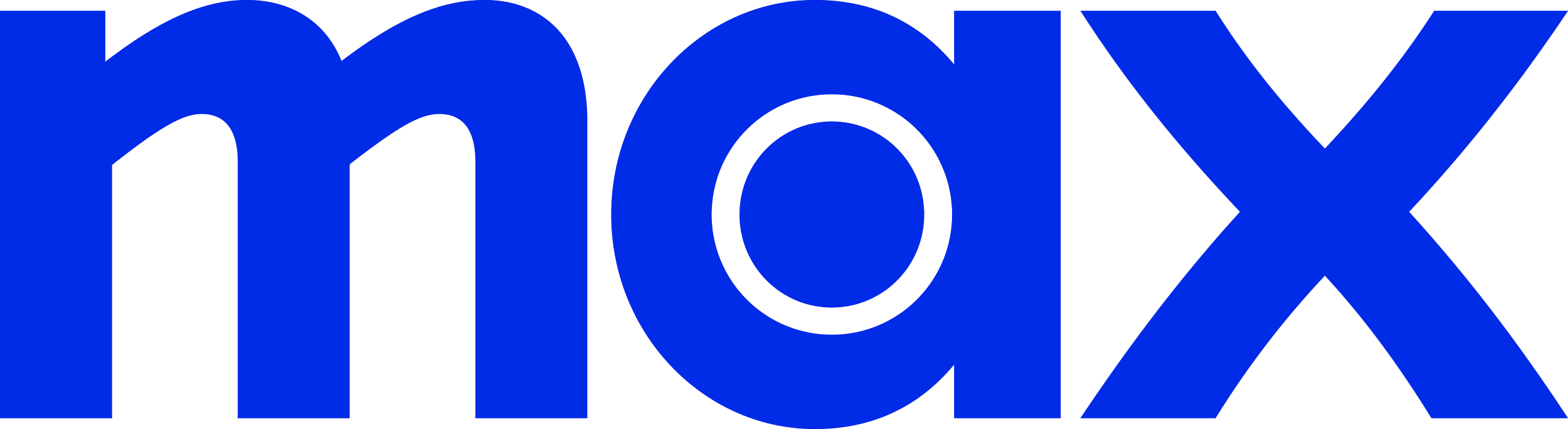 The logo of HBO Max, with large blue letters.