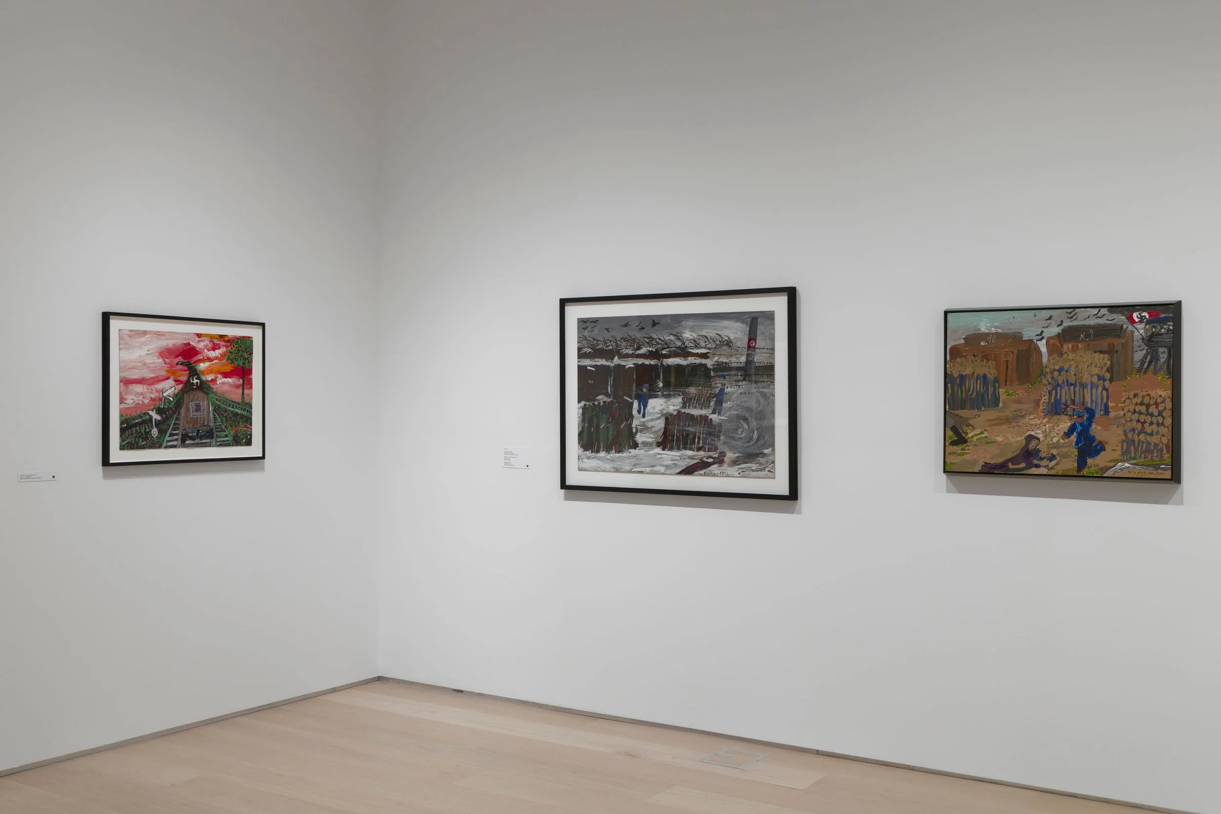  Ceija Stojka, installation view of  Making Visible  at The Drawing Center, New York. Photo: Daniel Terna 