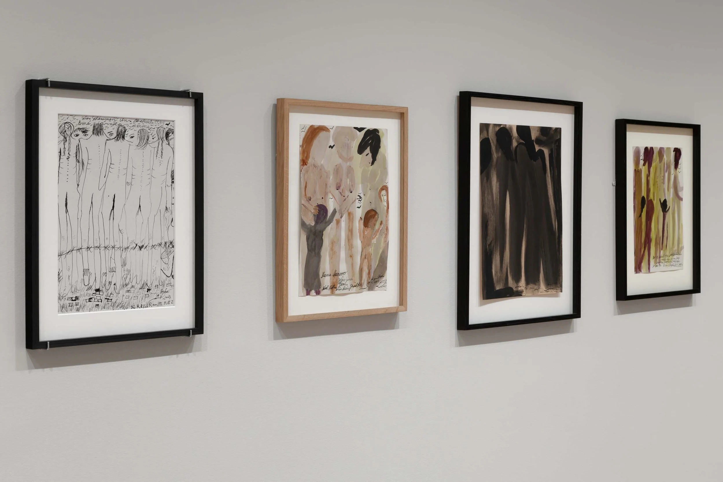  Ceija Stojka, installation view of  Making Visible  at The Drawing Center, New York. Photo: Daniel Terna 