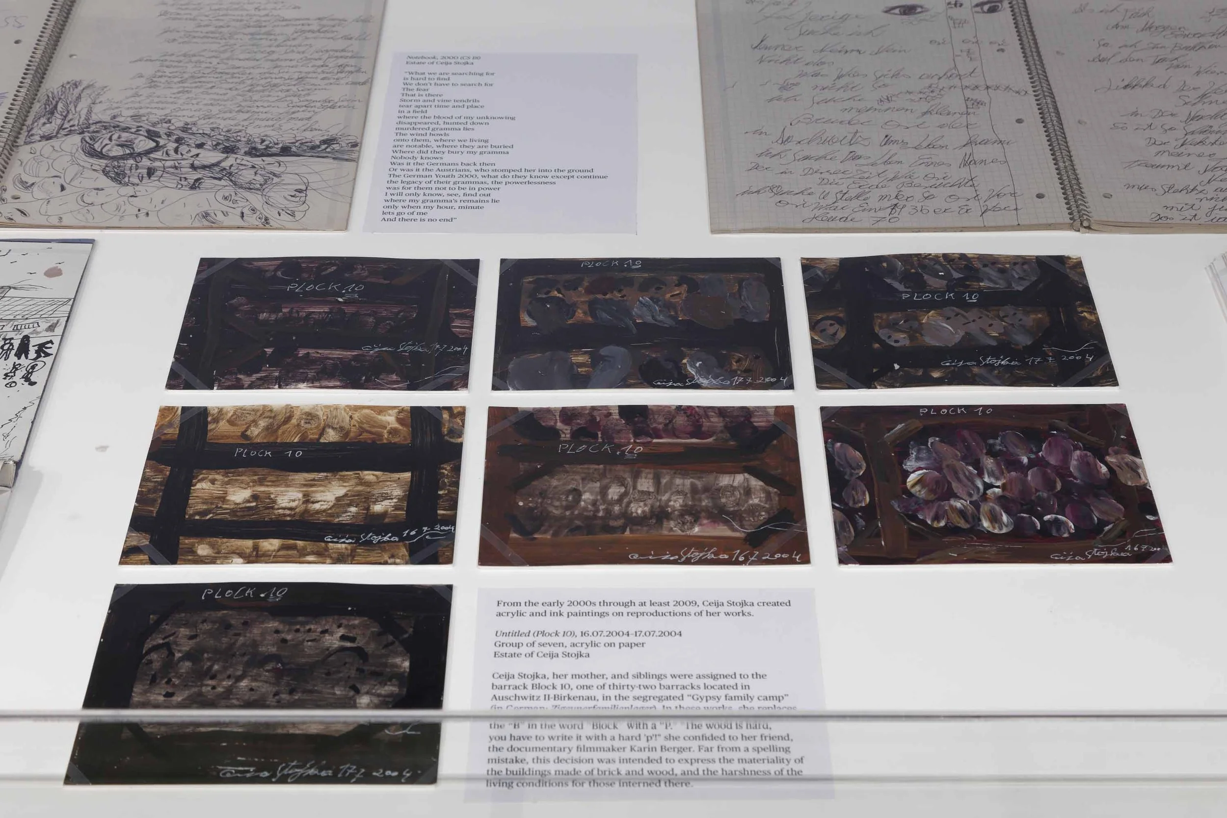  Ceija Stojka, installation view of  Making Visible  at The Drawing Center, New York. Photo: Daniel Terna 