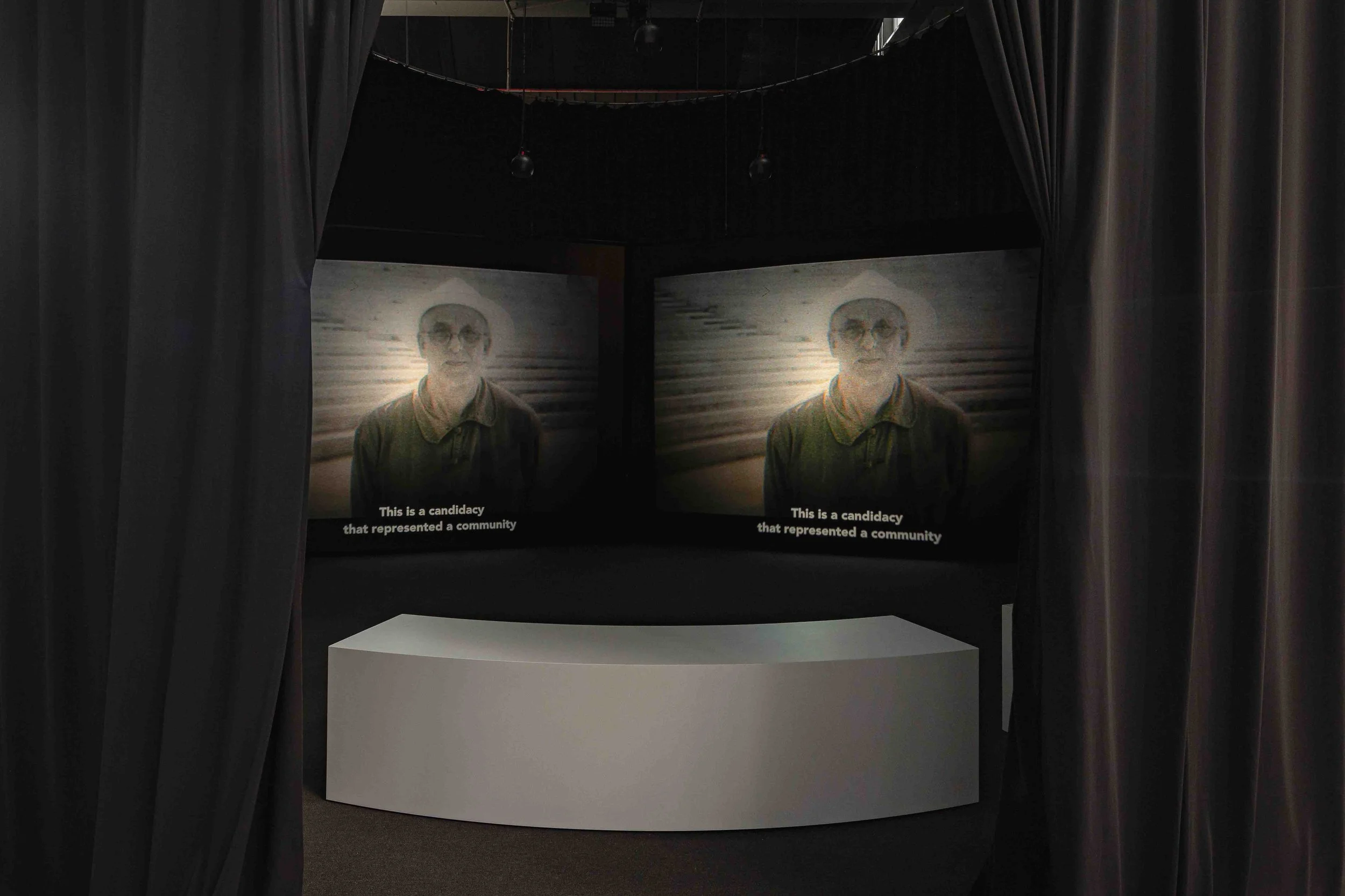  Bouchra Khalili, installation view of  The Circle (From The Circle Project)  at the 25th Biennale of Sydney. Courtesy of the artist and mor charpentier, Paris/Bogotá. Photograph: Document Photography. © Bouchra Khalili. ADAGP/Copyright Agency, Bildr