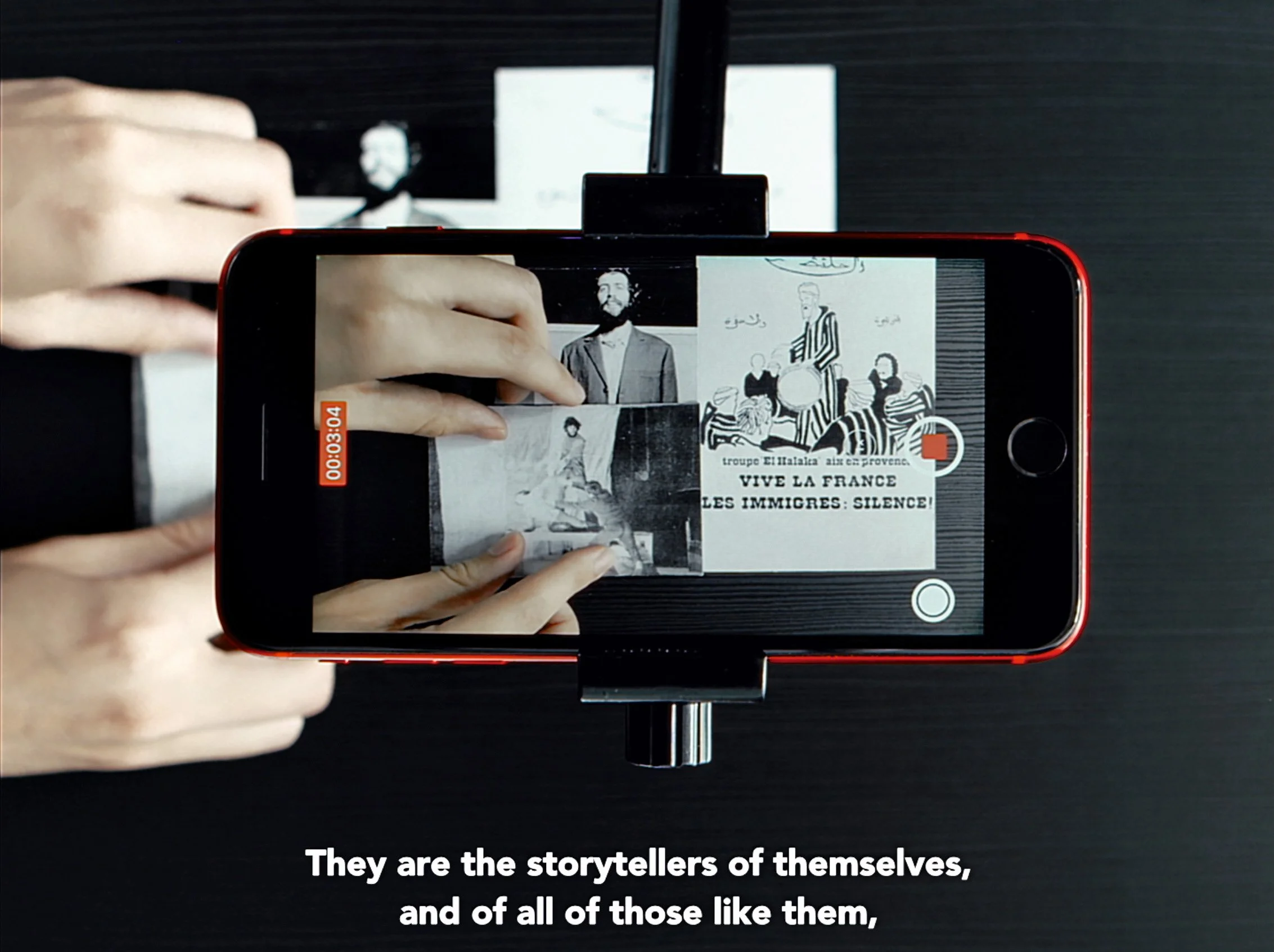  Bouchra Khalili,    The Circle , 2023 (video still). Dual synchronized channel video installation. Video and 16mm film transferred to video. Colour and B/W, sound, 56 min. © Bouchra Khalili. Courtesy the artist and mor charpentier, Paris 
