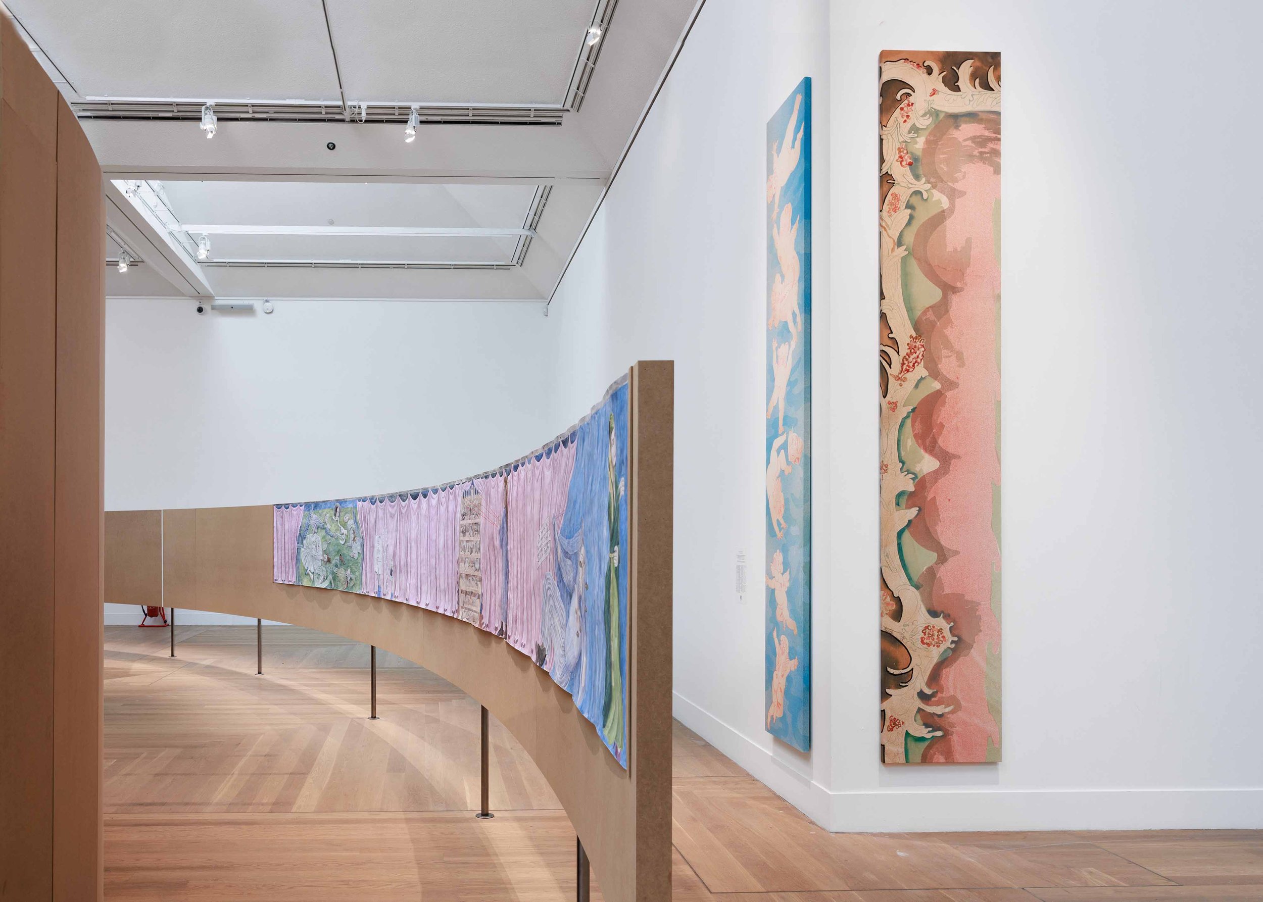  Left: Agnes Scherer, installation view of  Études Marginales  at Moderna Museet in Sweden, 2026. © Agnes Scherer. Photo: My Matson/Moderna Museet 
