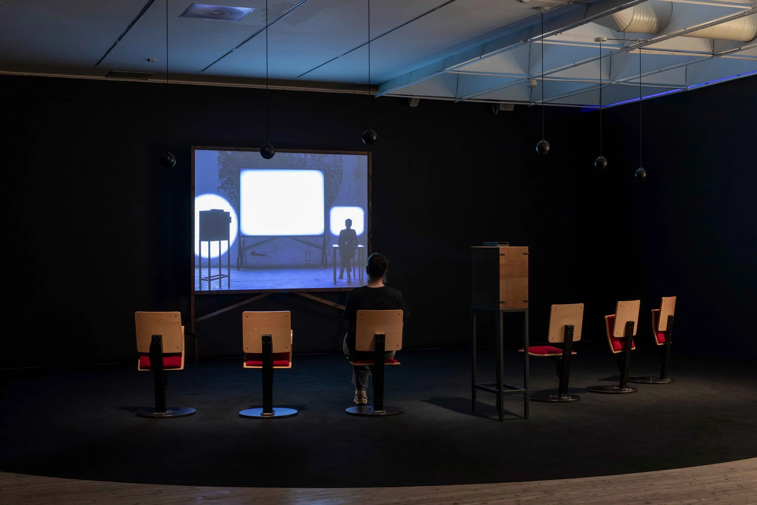  Bouchra Khalili, installation view of  The Magic Lantern  ath the exhibition  How to Call a Ghost  at Malmö Konsthall, 2026. Photo: Helene Toresdotter. Courtesy the artist and mor charpentier, Paris. 
