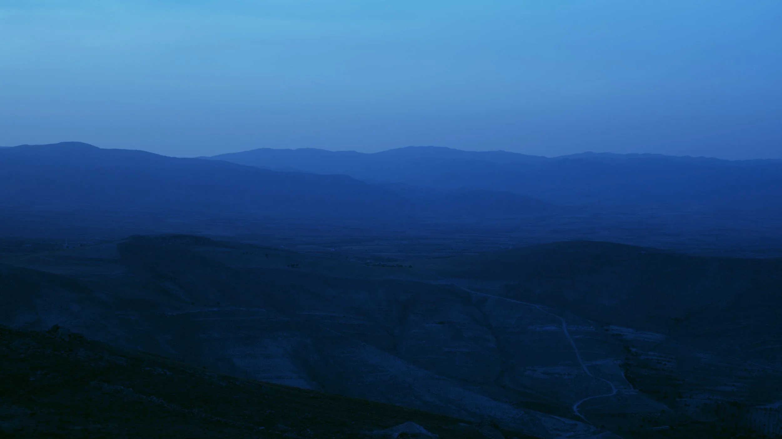  Huda Takriti, film still of  once about a time they thought the end would come from above,  2026. Courtesy of the artist and the Han Nefkens Foundation 