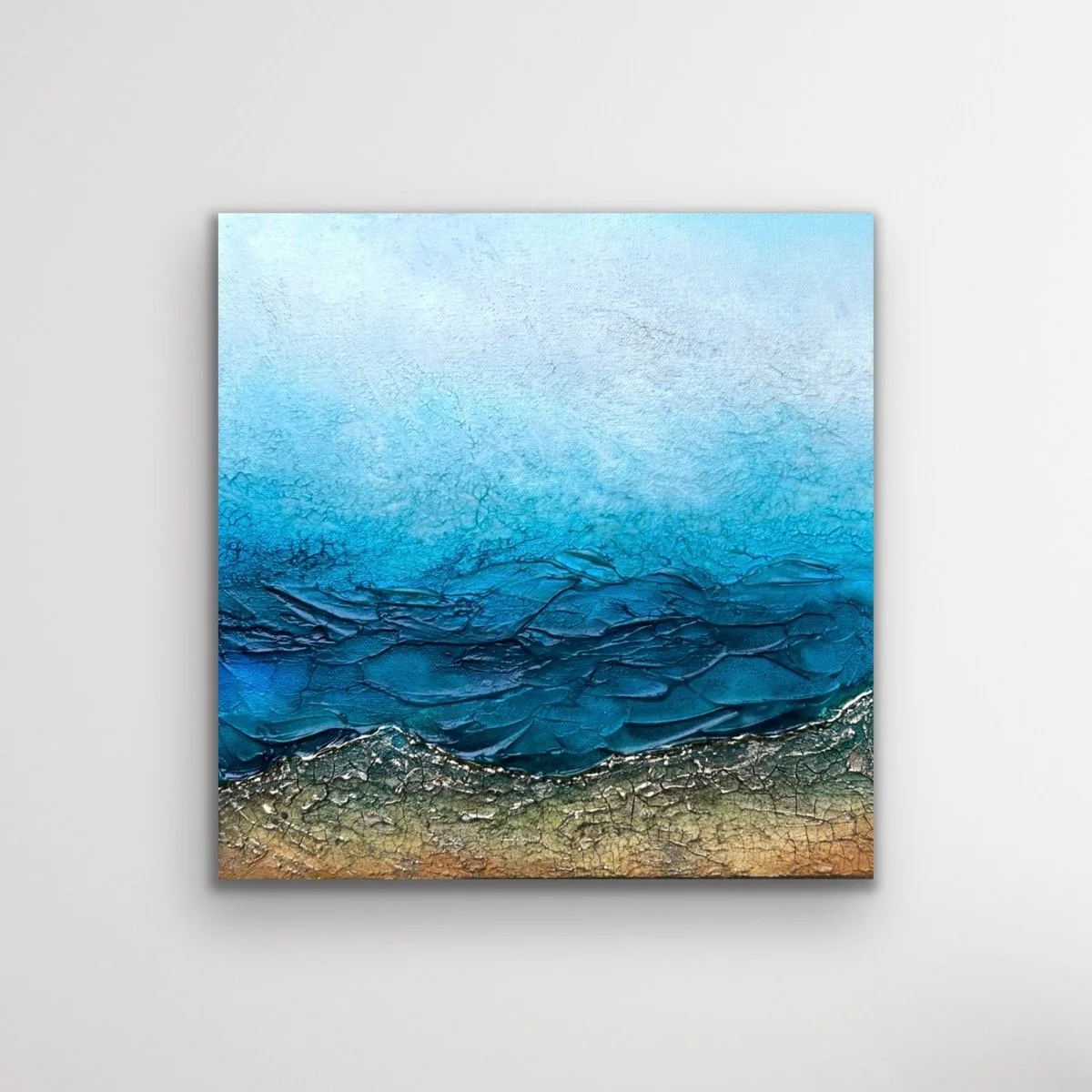 Reservoir - 12" x 12" x 1.5" - Water Inspired, Textured Art