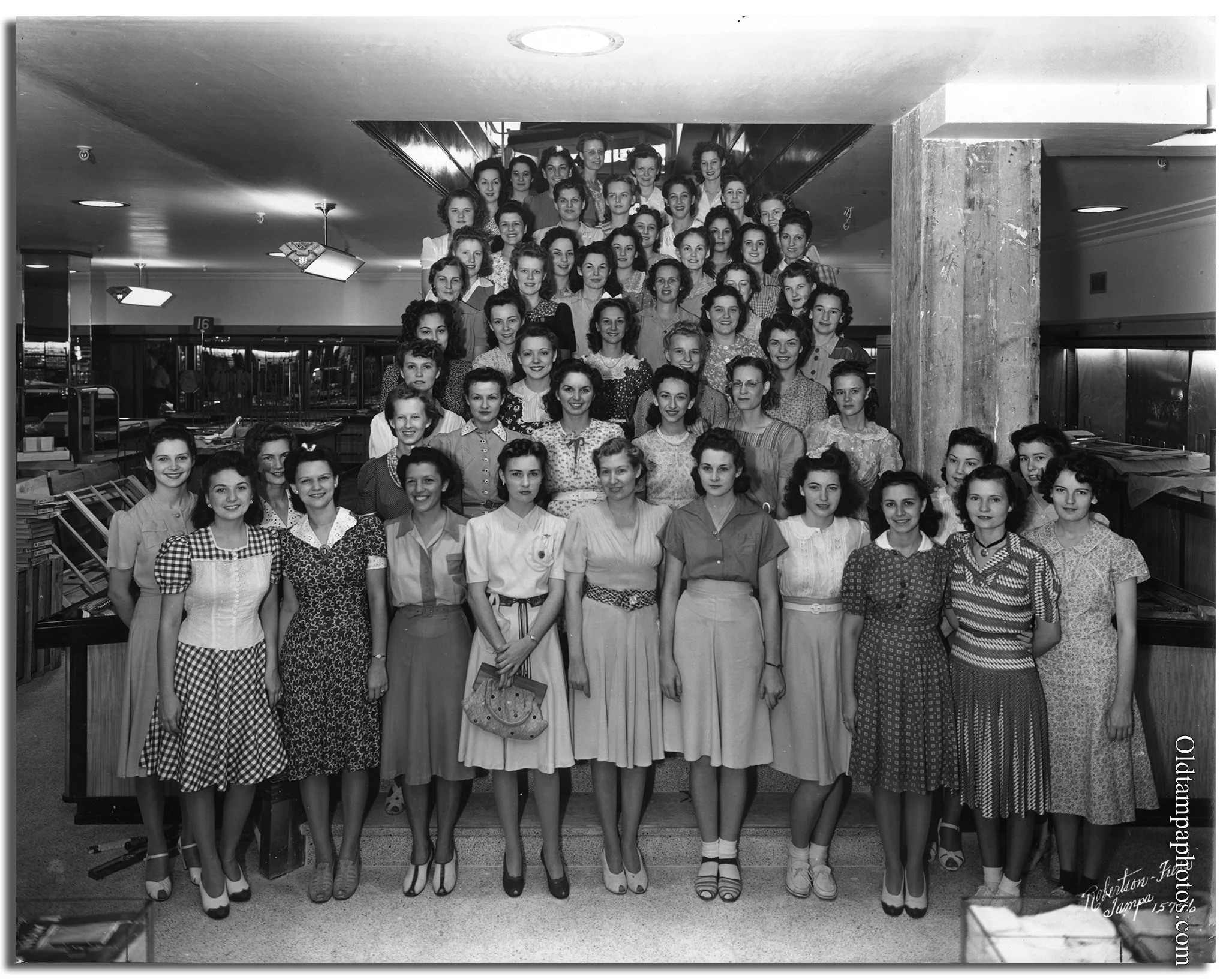 Employees of the J.J. Newberry Store in Tampa.  Robertson and Fresh. Courtesy of the USF Digital Collection
