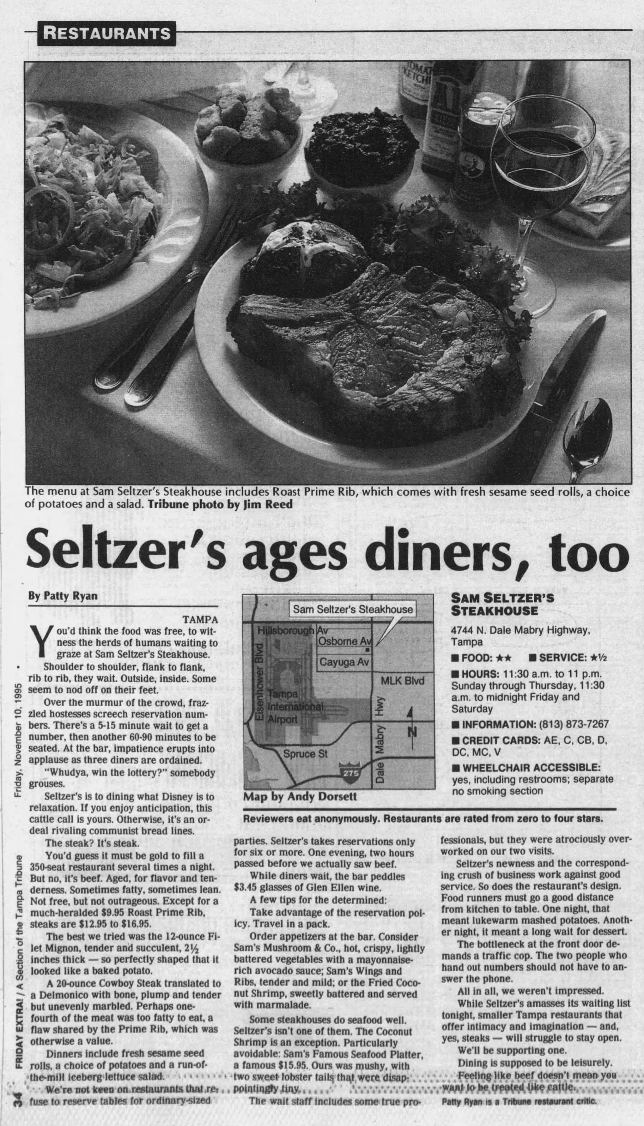 1995 Tampa Tribune restaurant review