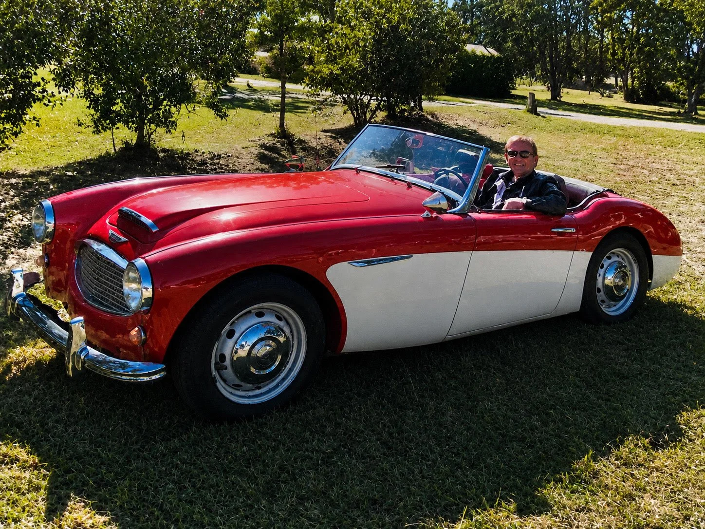 John Shea in his Austin Healy