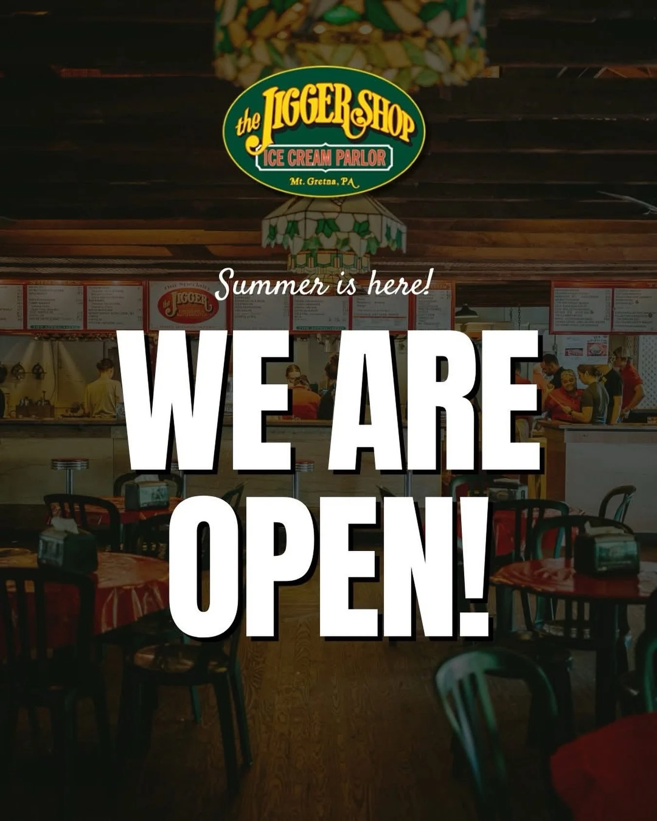 We are OPEN!🍦 Come visit us today and tomorrow from noon to 9pm to grab your favorite ice cream treat! We are super excited for the beginning of the season and we can&rsquo;t wait to see you!

Our Hours:
5/9-5/10: 12pm-9pm
5/16-5/17: 12pm-9pm
5/23-5