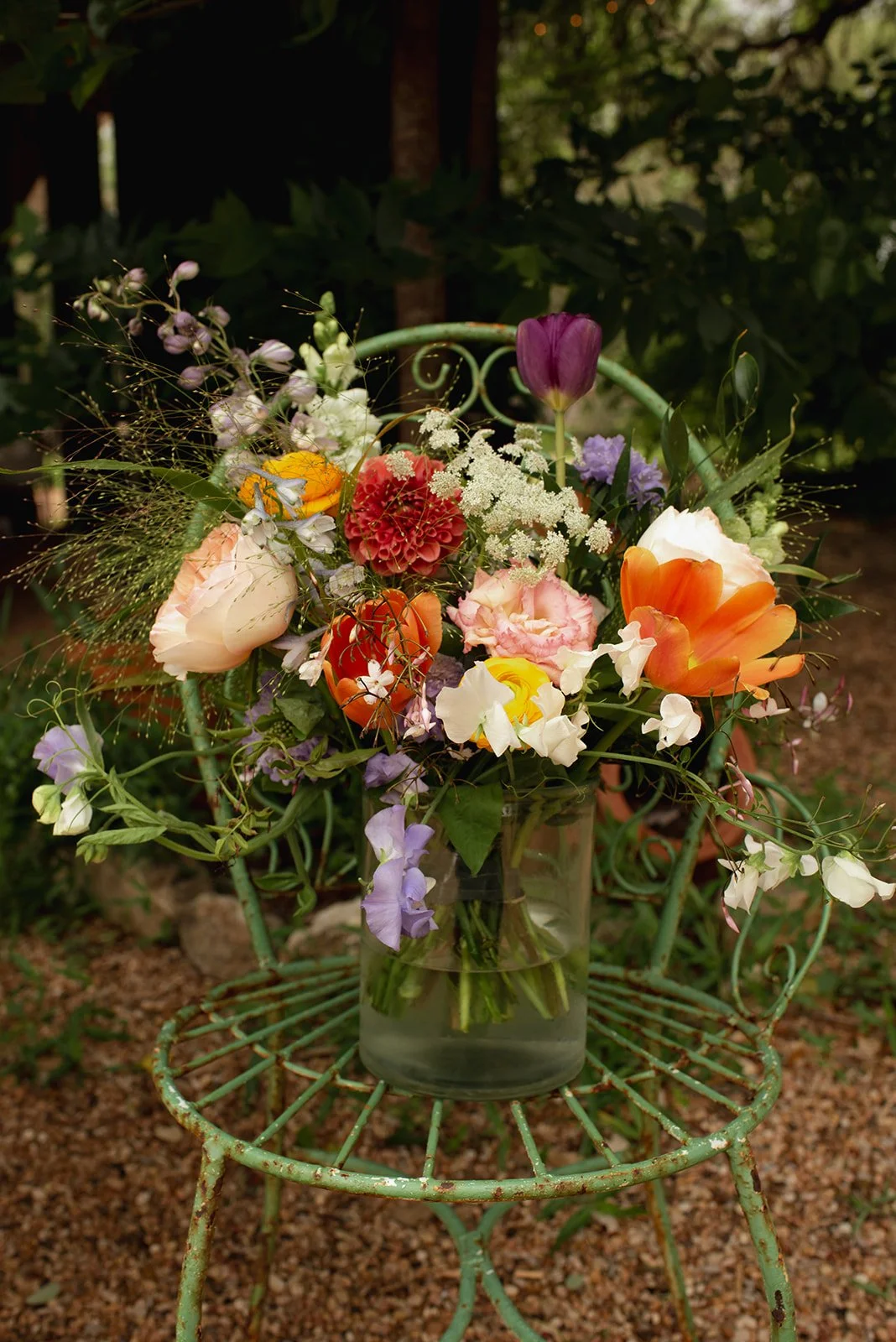 a colorful wedding bouquet