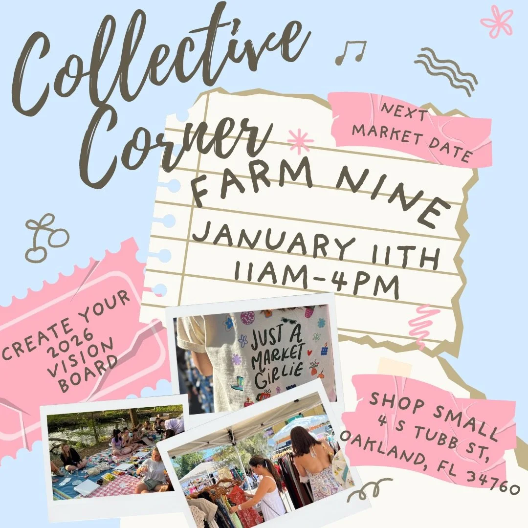 ✨ Kicking off 2026 with intention ✨
Join us for the first @collectivecornerflorida market of the year on January 11th at @farmnine from 11 AM &ndash; 4 PM.

Shop small, support local, and stop by our 2026 Vision Board Station to start manifesting the