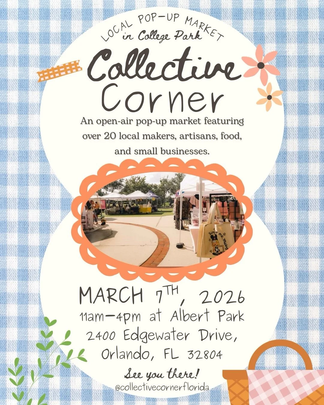 This is a BIG one, College Park 🥹🌿✨

@collectivecornerflorida is officially the FIRST event at the newly renovated Albert Park and we could not be more honored to kick off this new chapter for the neighborhood 🤍🎉

Join us March 7 | 11AM&ndash;4PM