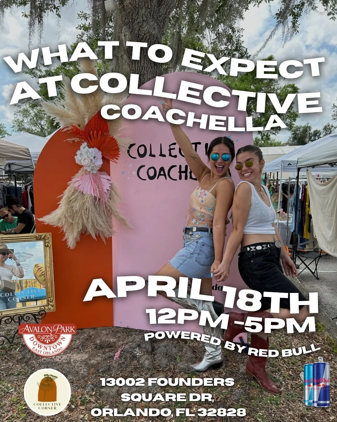 Meet us at Collective Coachella 🌴✨
A full day of shopping, music, and moments in the sun.

Shop 30+ local vendors, grab festival bites + refreshing drinks, get your hair tinsel sparkle on, snap pics, and vibe out to live music + DJ sets all day 🎶📸