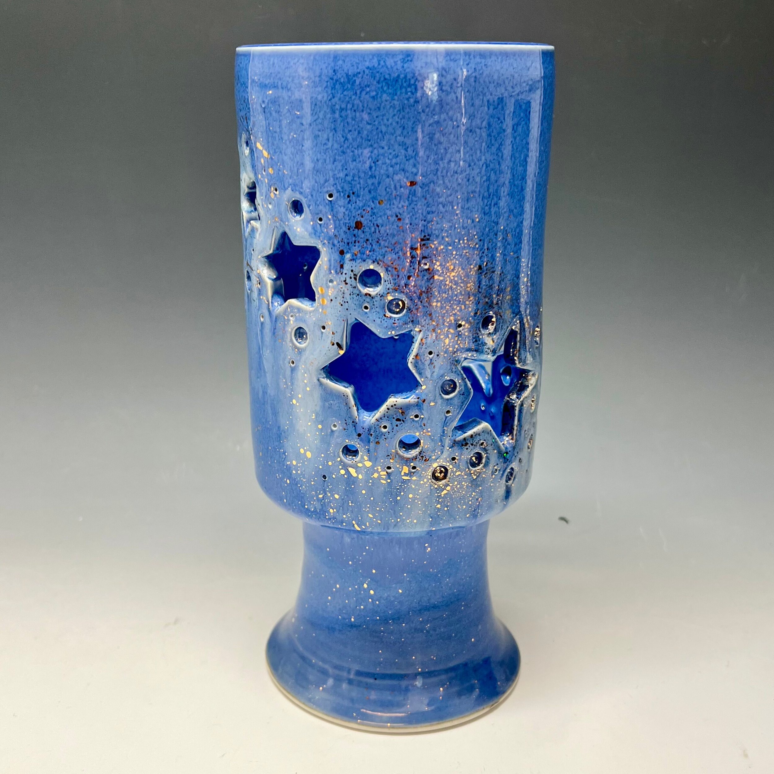Blue Stars Porcelain Luminary